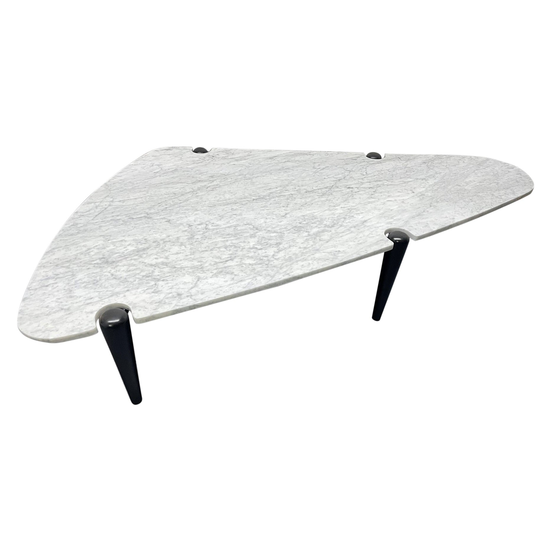 1960s, Sculptural Carrara Marble-Top Coffee Table