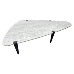 1960s, Sculptural Carrara Marble-Top Coffee Table
