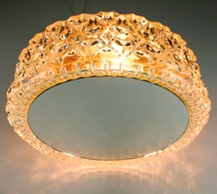 1960s Sculptural Glass and Mirrored Wall or Ceiling Lamp for Limberg