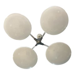 Lampe suspendue sculpturale moderne à quatre lumières, chandelier, années 1960