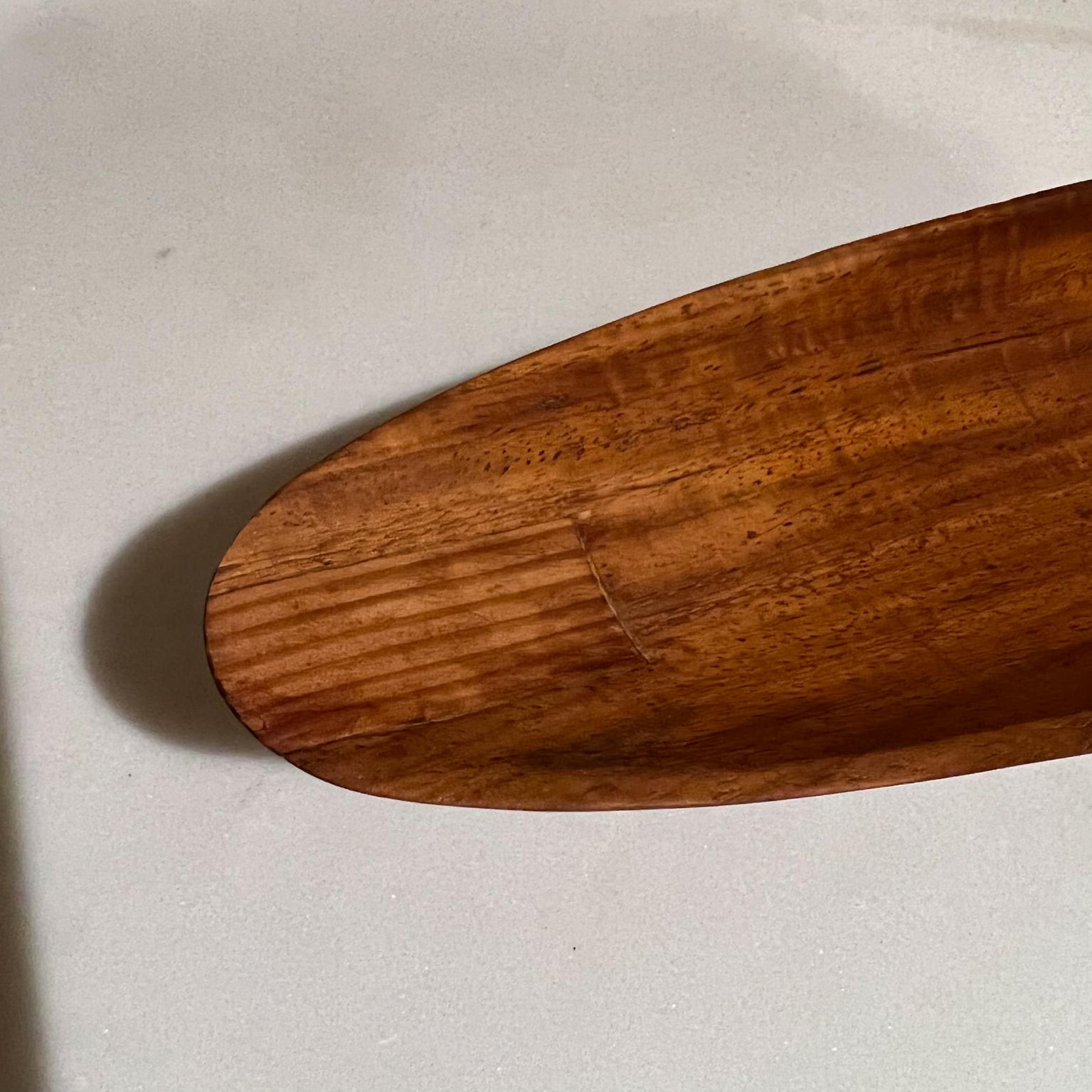 1960s Sculptural Modern Long Canoe Bowl Serving Dish Style Jens Quistgaard In Good Condition In Chula Vista, CA