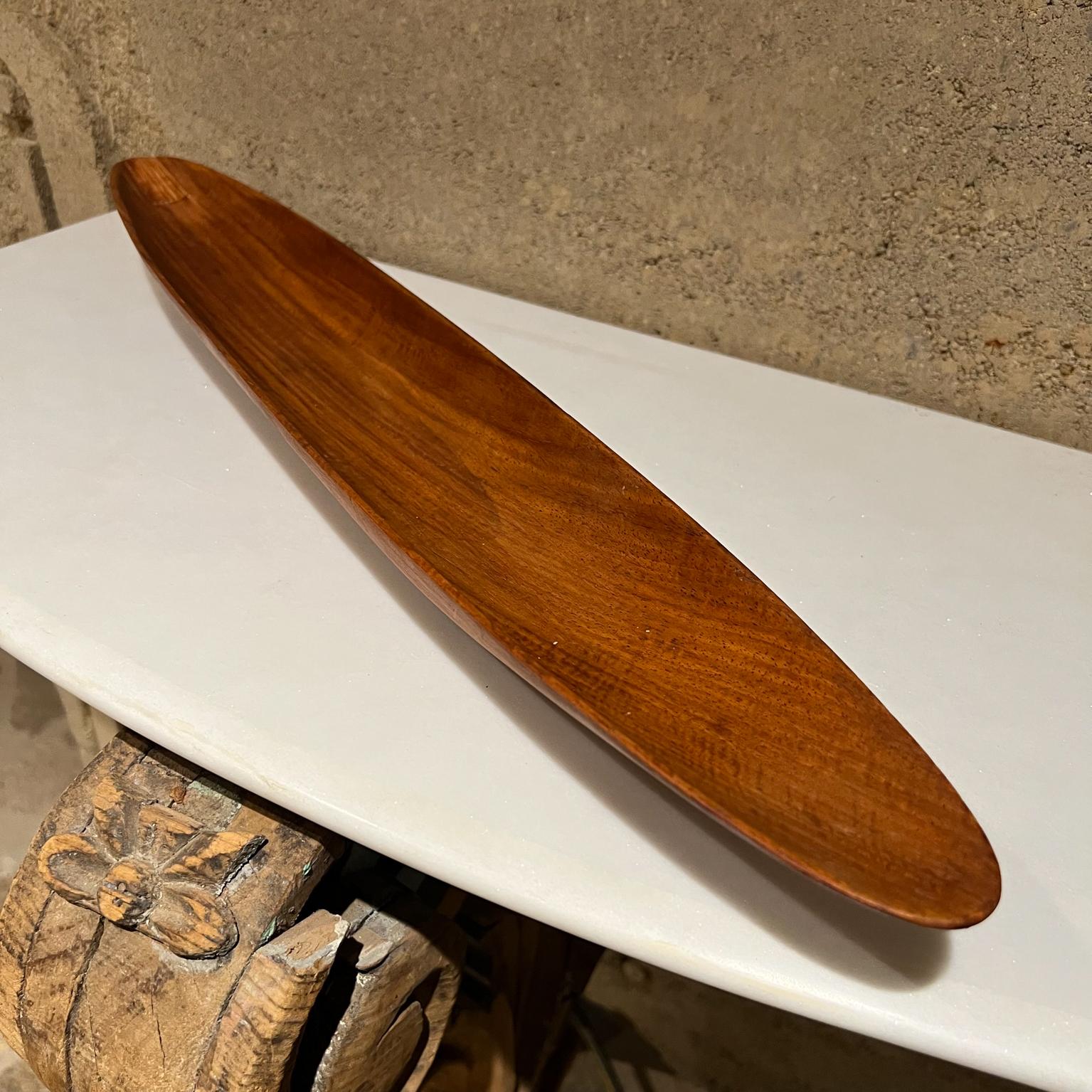 Wood 1960s Sculptural Modern Long Canoe Bowl Serving Dish Style Jens Quistgaard