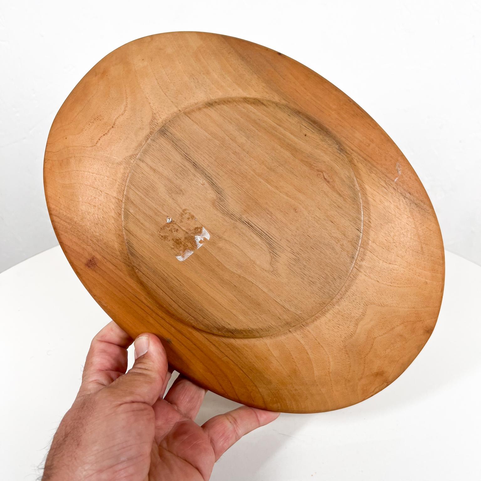 1960s Sculptural Oval Platter Cherry Wood Plate Serving Tray 4