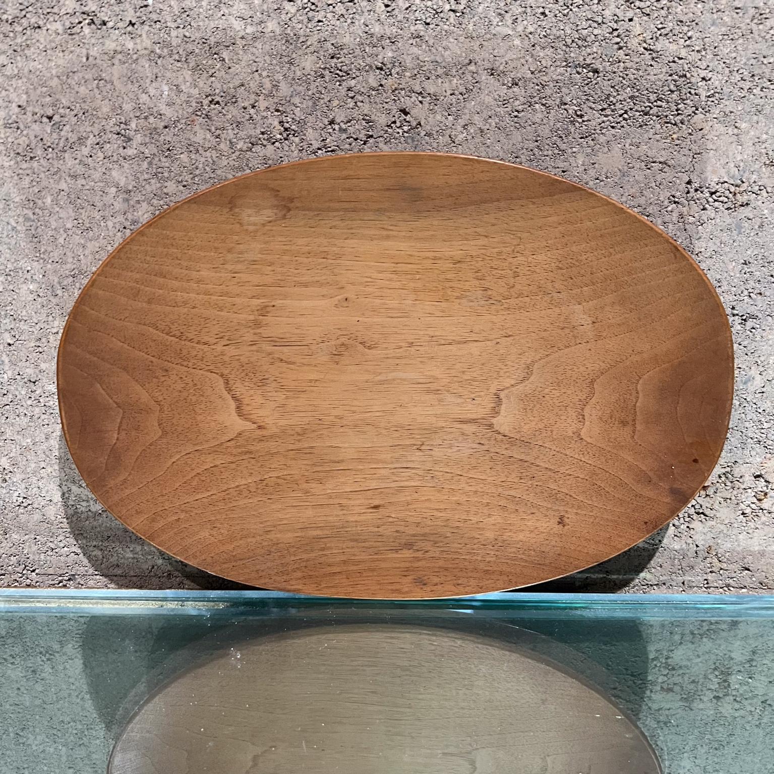 1960s Sculptural Oval Platter Solid Wood Plate Serving Tray For Sale 3