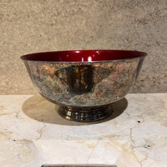 Cuenco escultórico de esmalte rojo de los años 60 Reed & Barton de John Prip