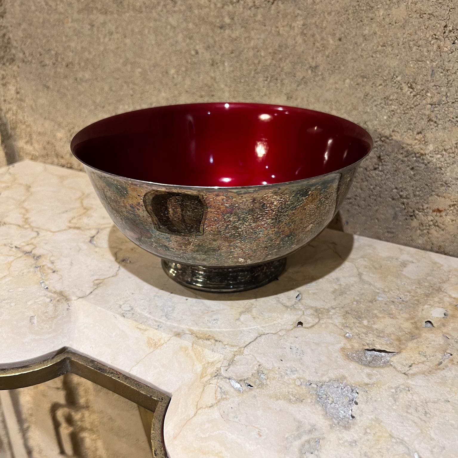 Mid-20th Century 1960s Sculptural Red Enamel Bowl Reed & Barton by John Prip For Sale