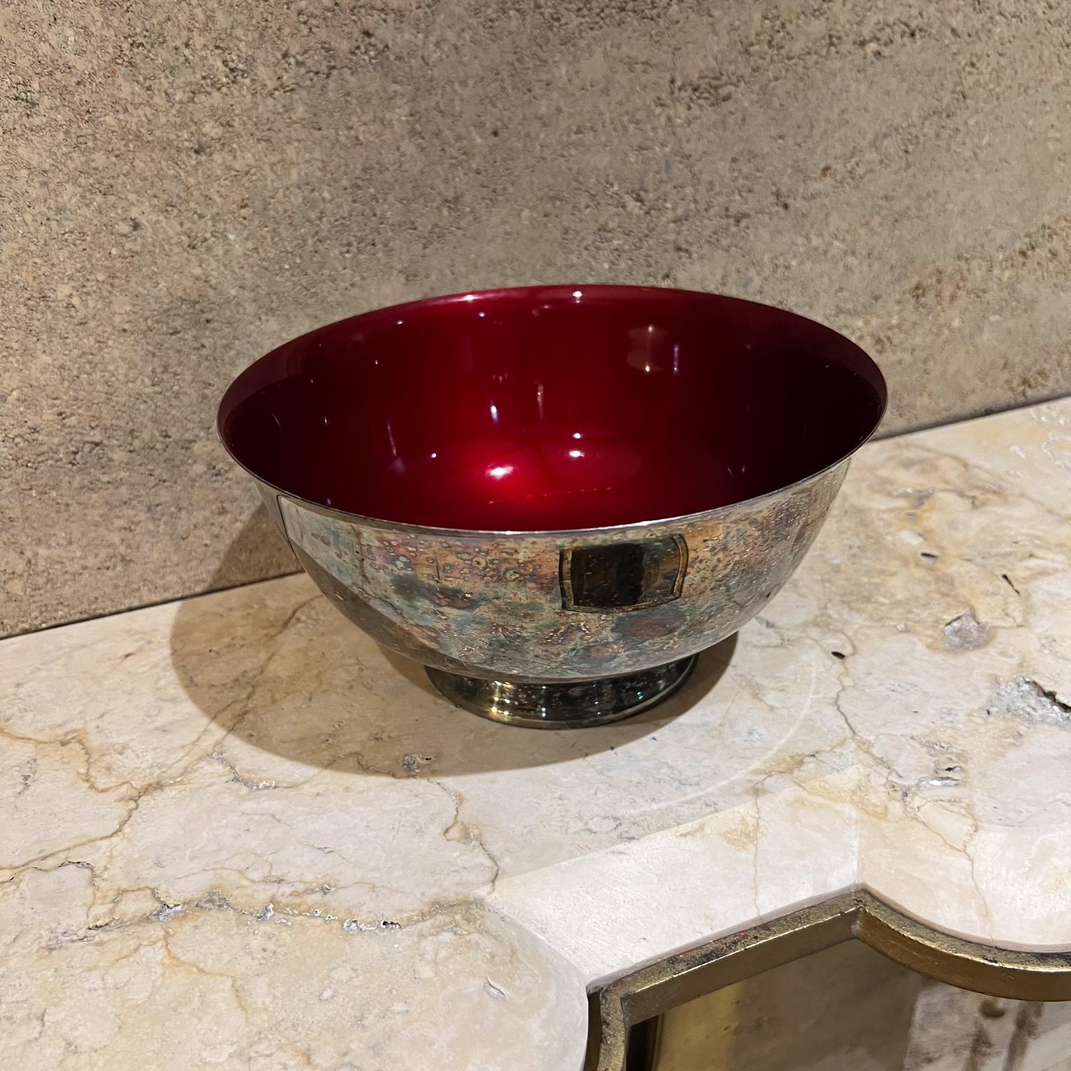 1960s Sculptural Red Enamel Bowl Reed & Barton by John Prip For Sale 1