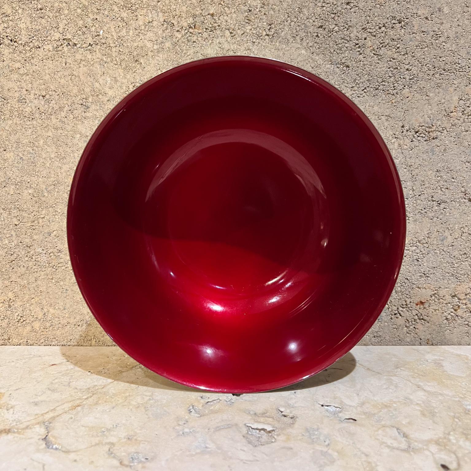 1960s Sculptural Red Enamel Bowl Reed & Barton by John Prip For Sale 2
