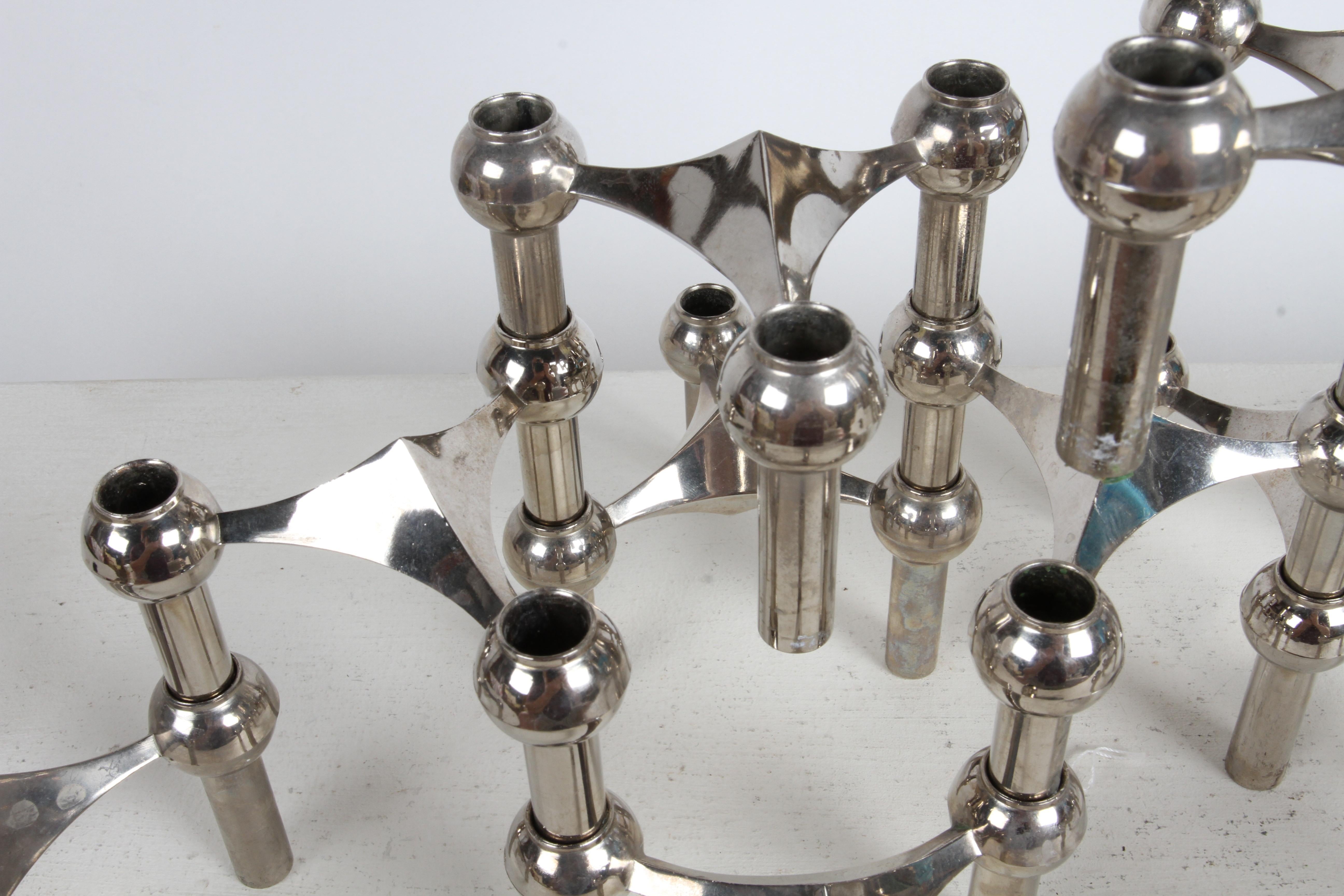 1960s Sculptural - Stackable Candle Holders Stoffi & Nagel for BMF Nagel Germany 4