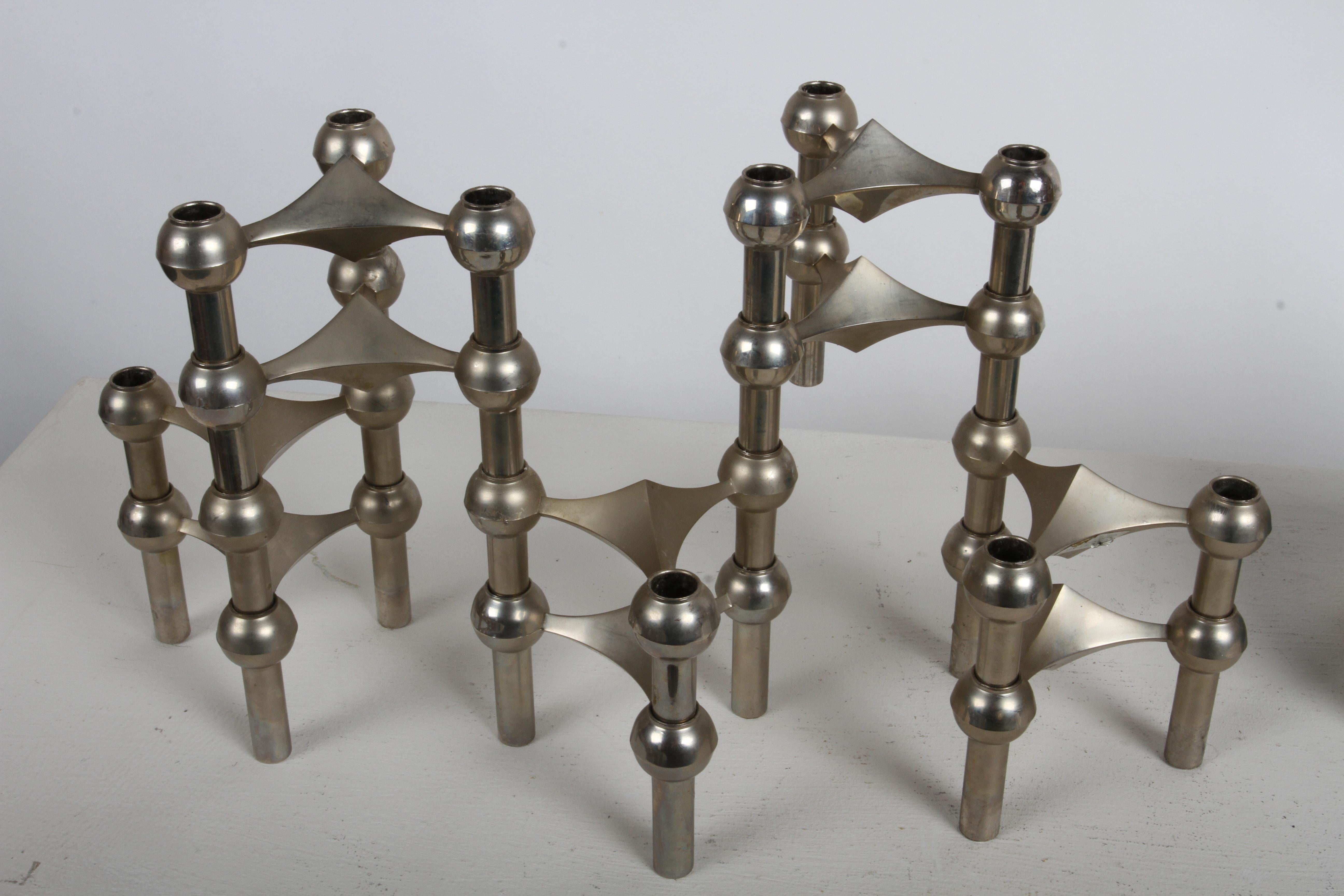1960s Sculptural - Stackable Candle Holders Stoffi & Nagel for BMF Nagel Germany in vendita 3