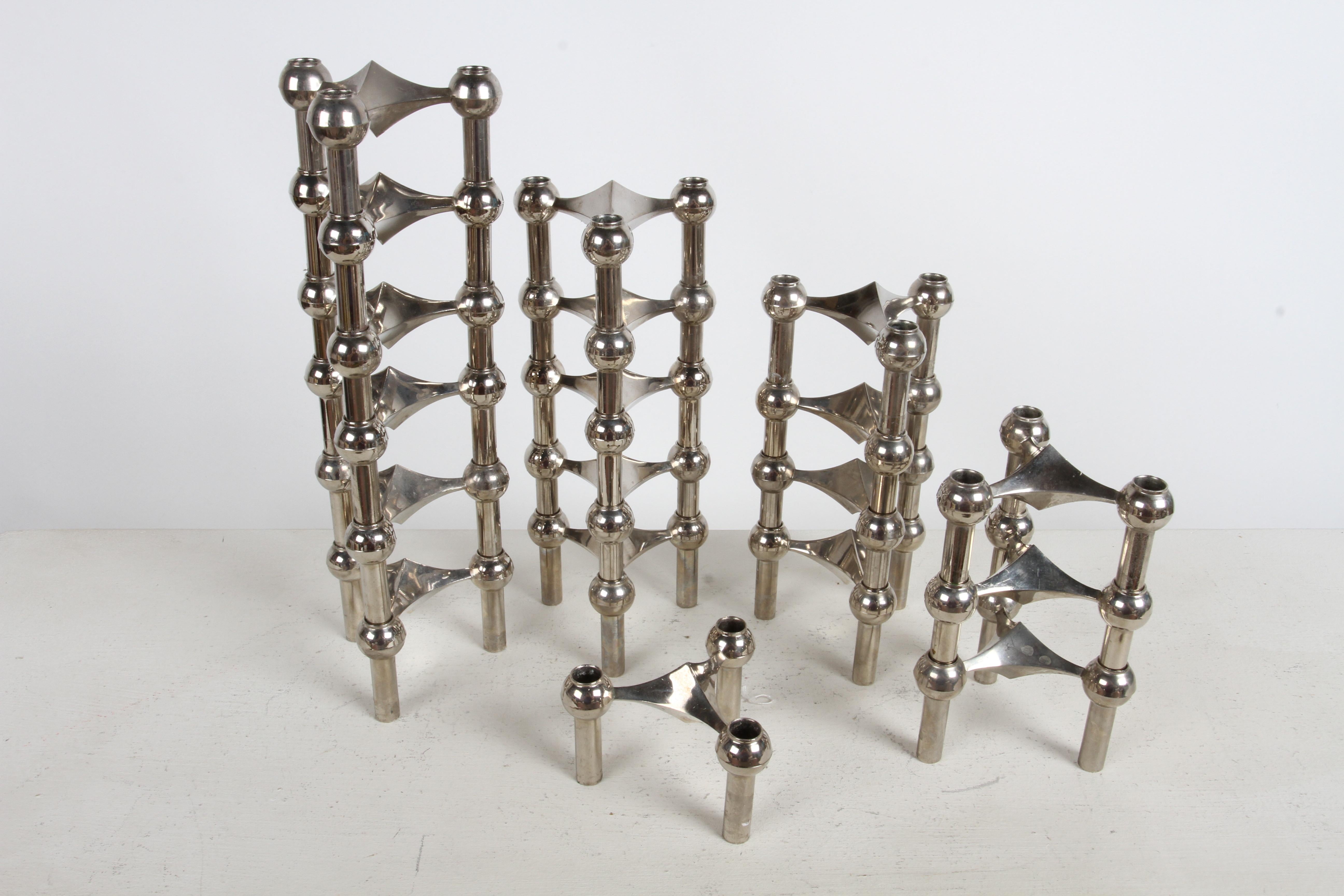 1960s Sculptural - Stackable Candle Holders Stoffi & Nagel for BMF Nagel Germany 5