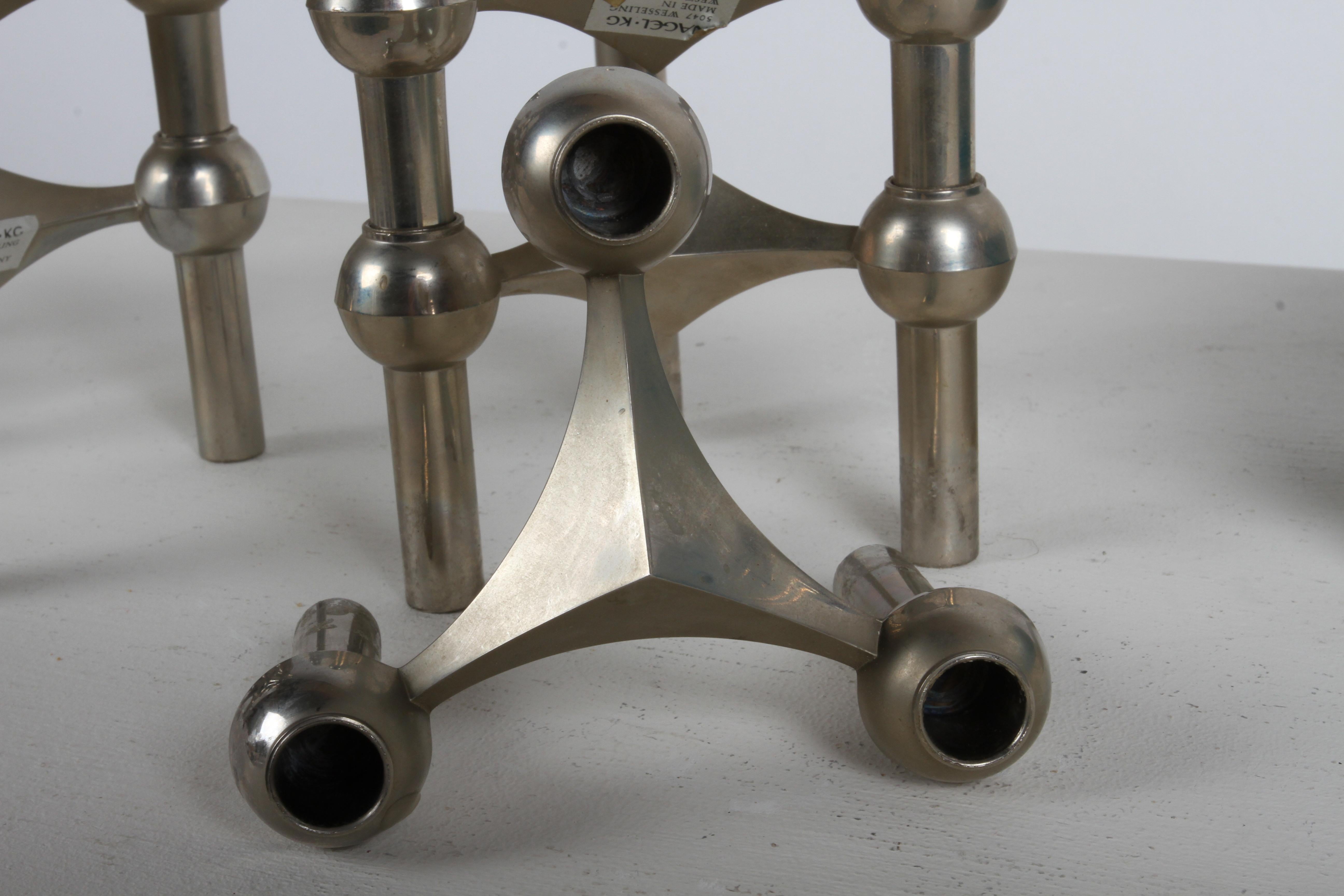 1960s Sculptural - Stackable Candle Holders Stoffi & Nagel for BMF Nagel Germany in vendita 4