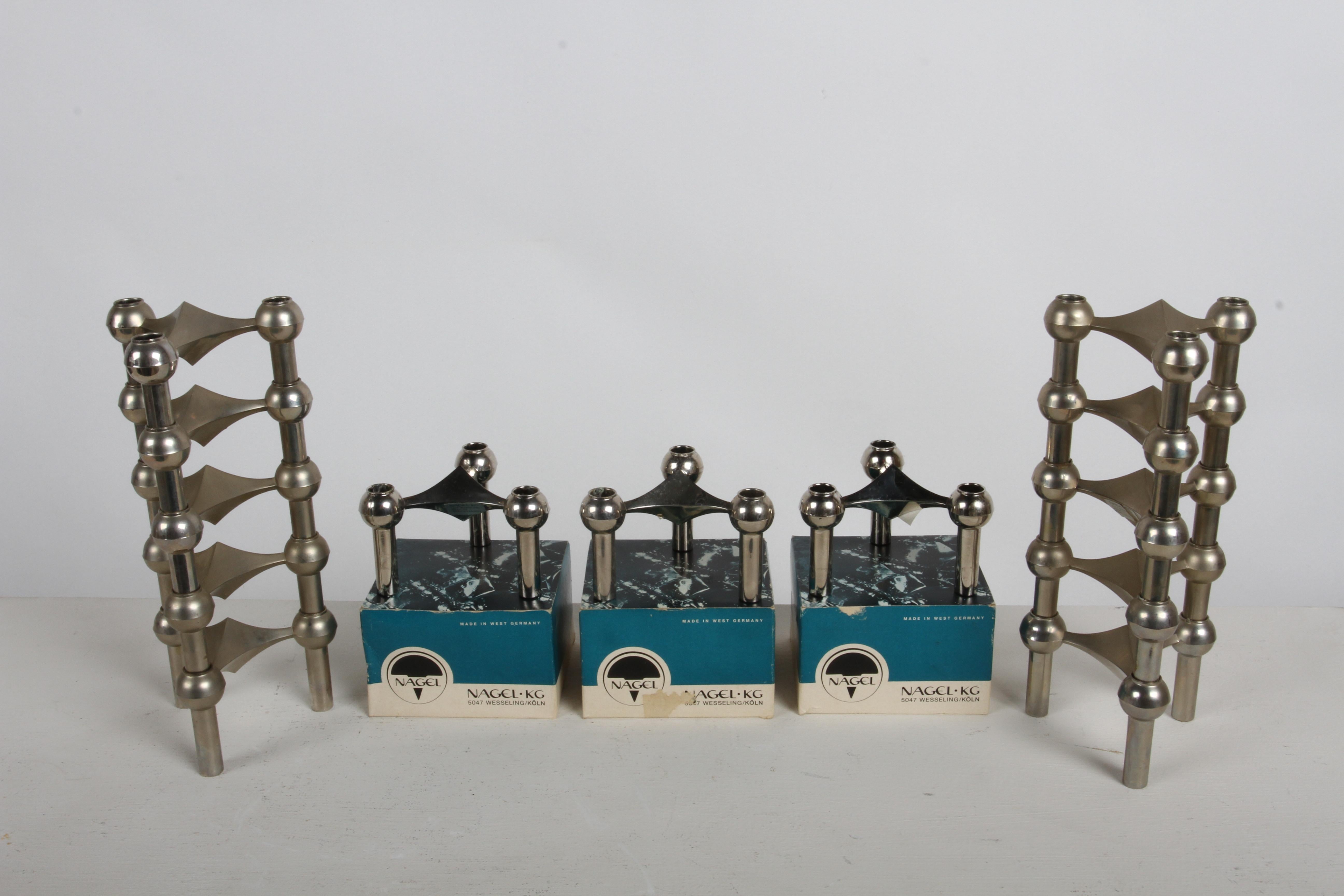 1960s Sculptural - Stackable Candle Holders Stoffi & Nagel for BMF Nagel Germany in vendita 5