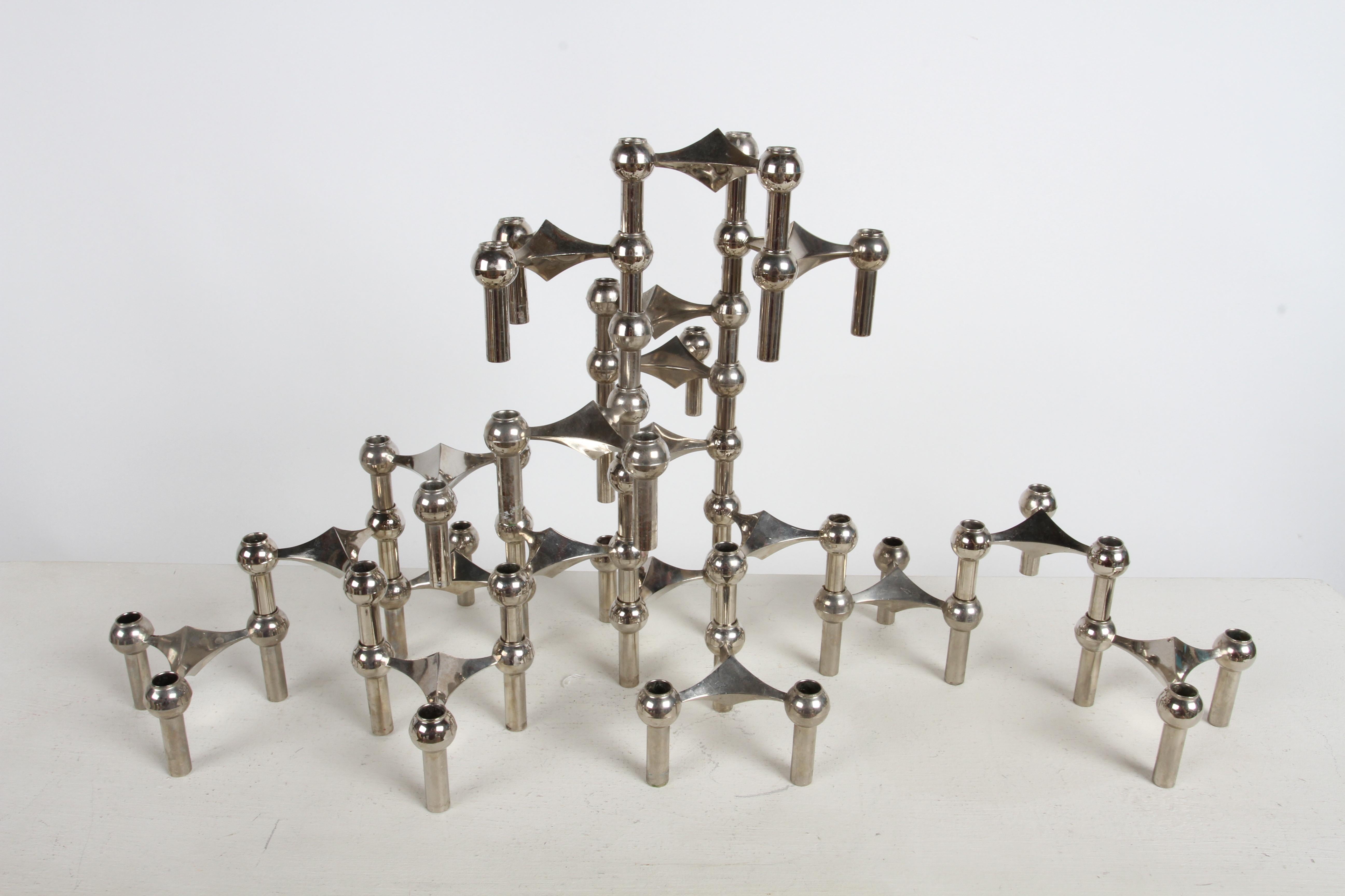 Mid-Century Modern 1960s Sculptural - Stackable Candle Holders Stoffi & Nagel for BMF Nagel Germany