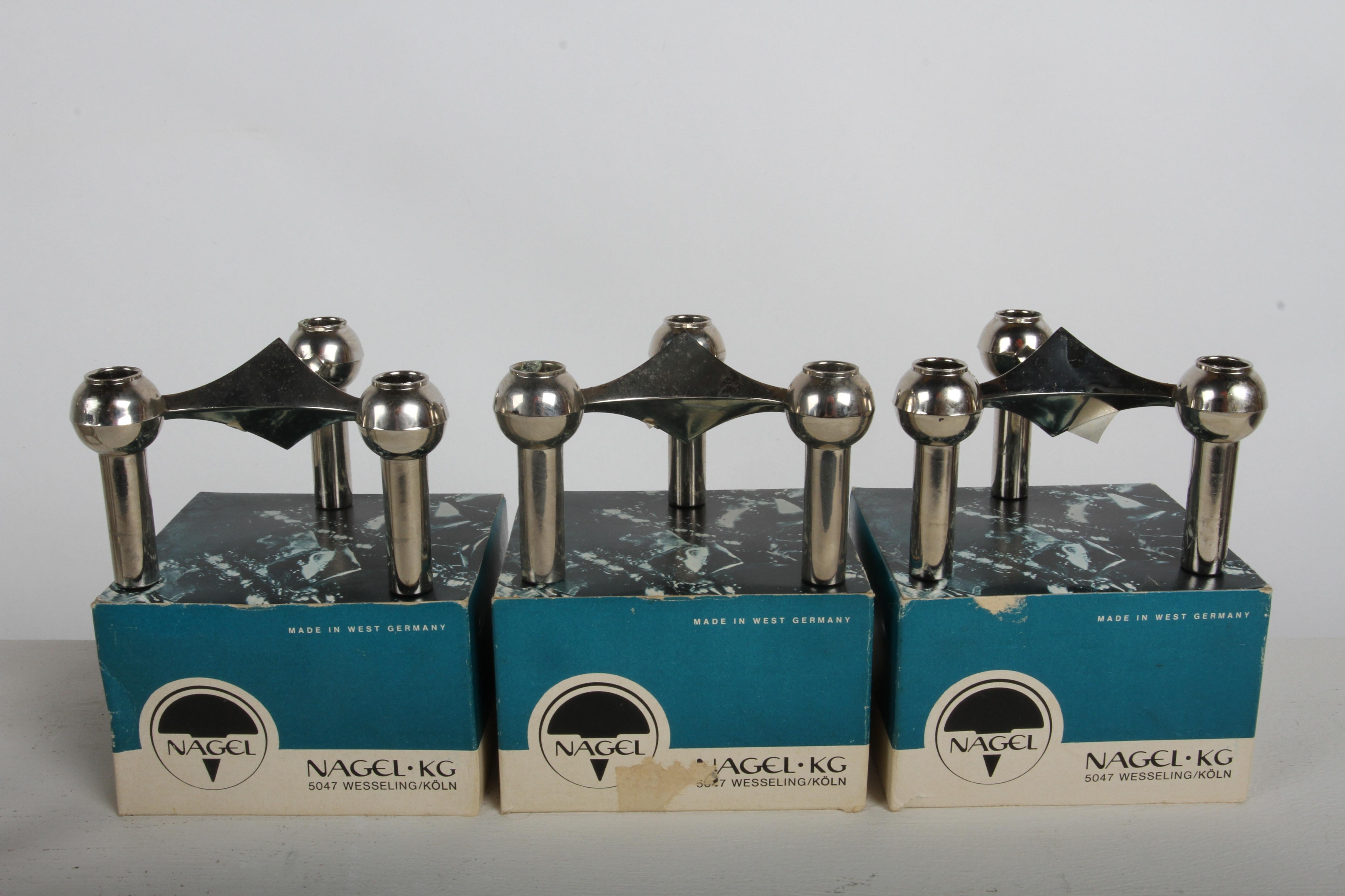 Mid-Century moderno 1960s Sculptural - Stackable Candle Holders Stoffi & Nagel for BMF Nagel Germany in vendita