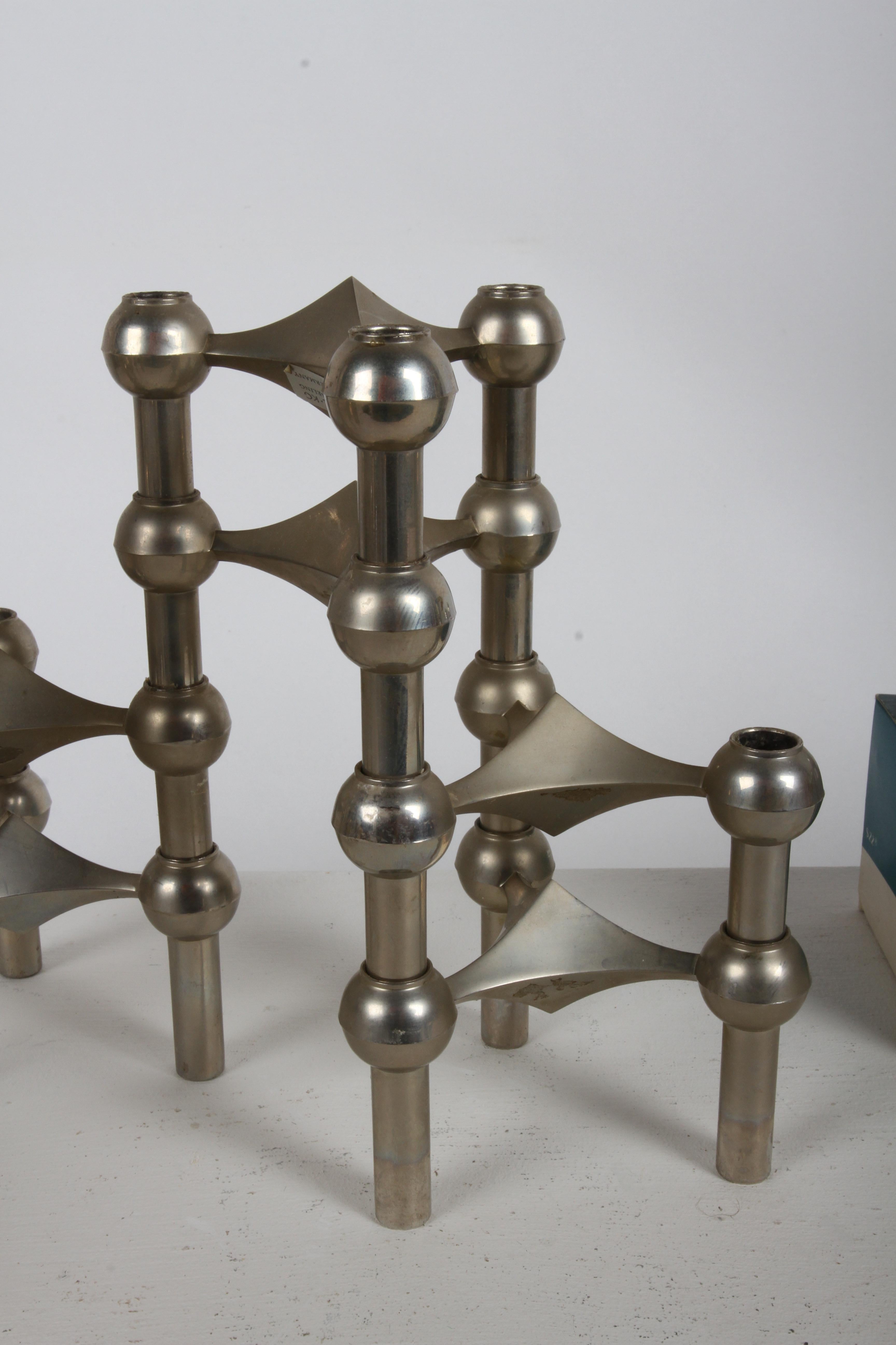 Tedesco 1960s Sculptural - Stackable Candle Holders Stoffi & Nagel for BMF Nagel Germany in vendita