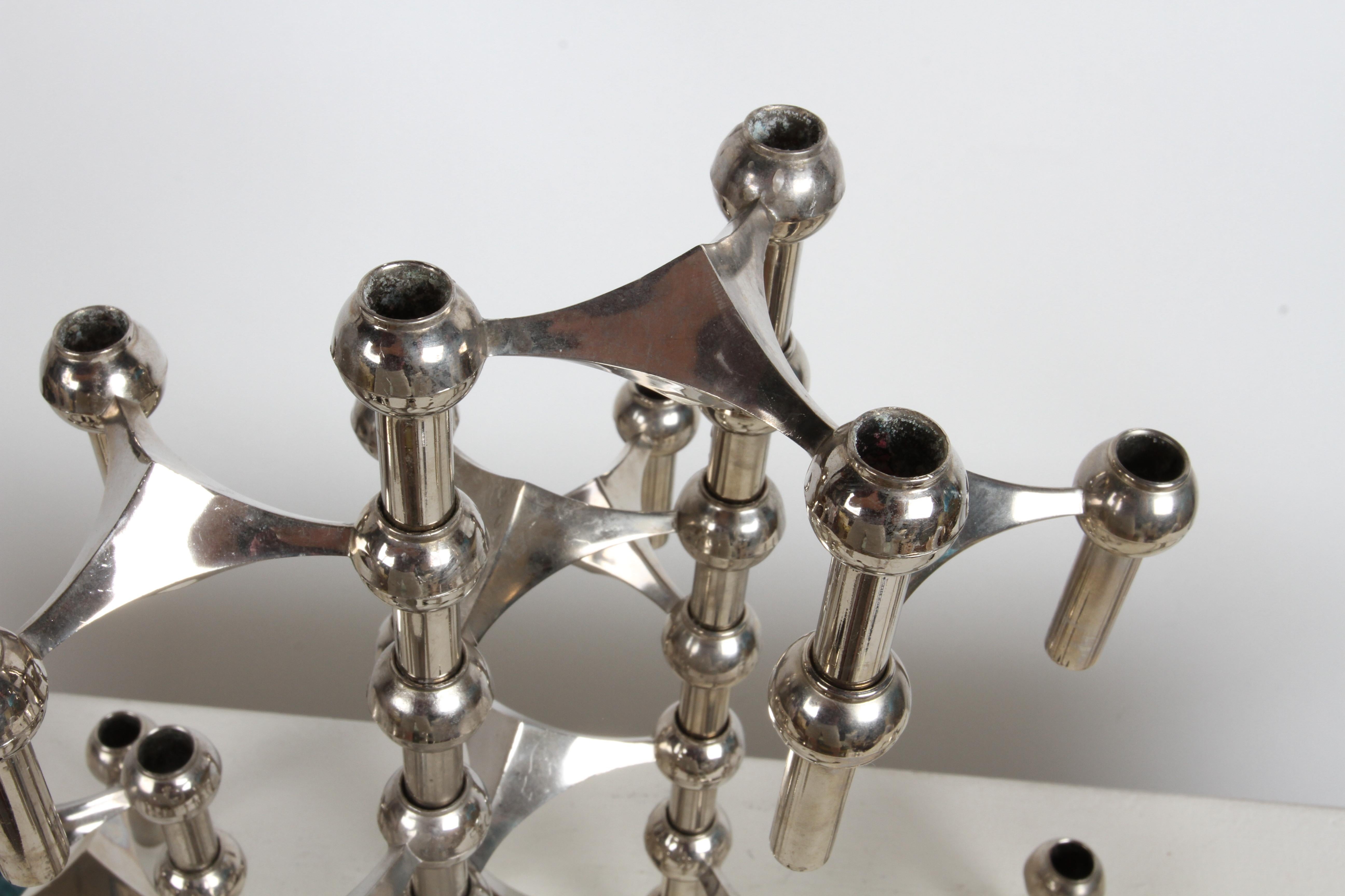 1960s Sculptural - Stackable Candle Holders Stoffi & Nagel for BMF Nagel Germany In Good Condition In St. Louis, MO