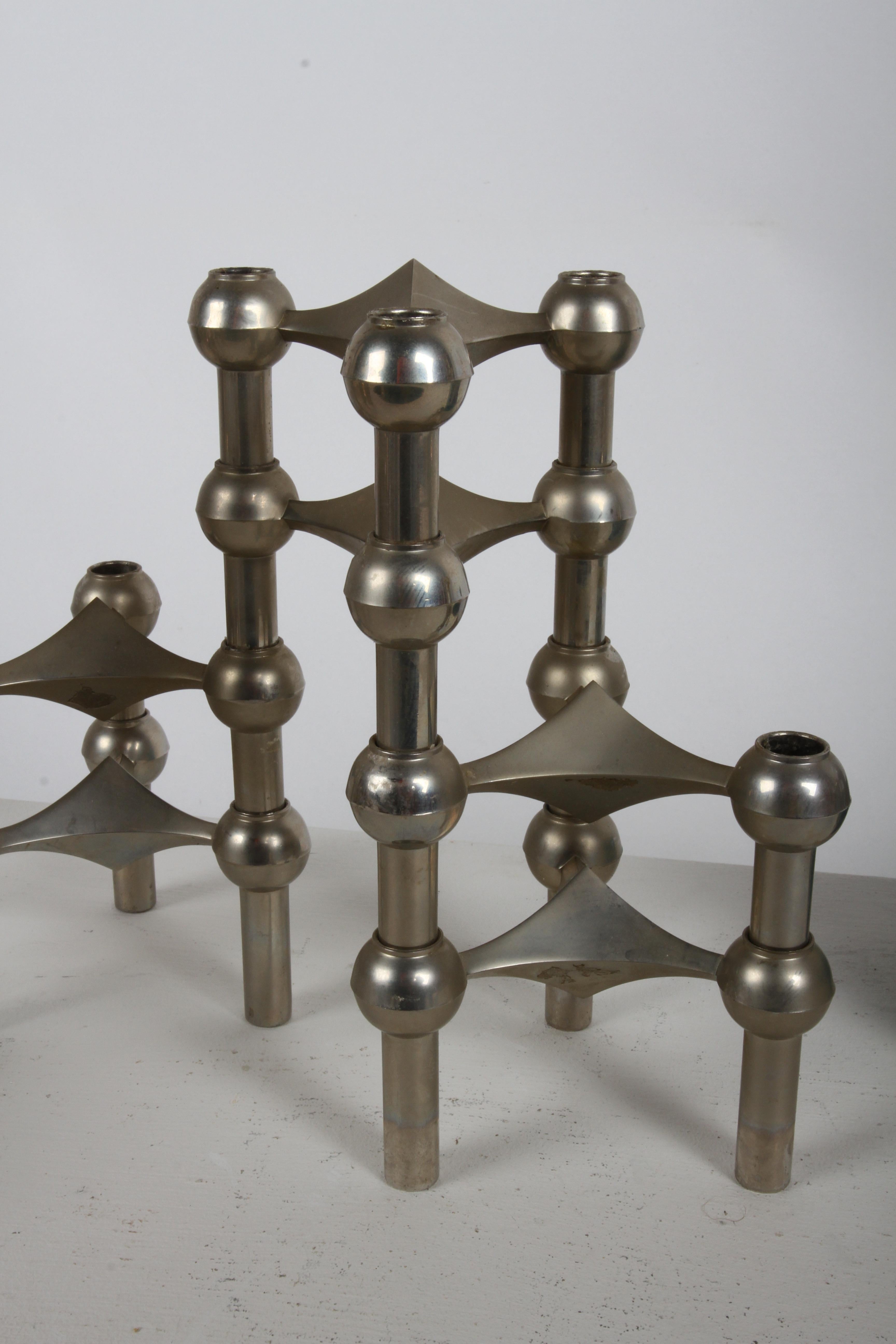 Calco 1960s Sculptural - Stackable Candle Holders Stoffi & Nagel for BMF Nagel Germany in vendita