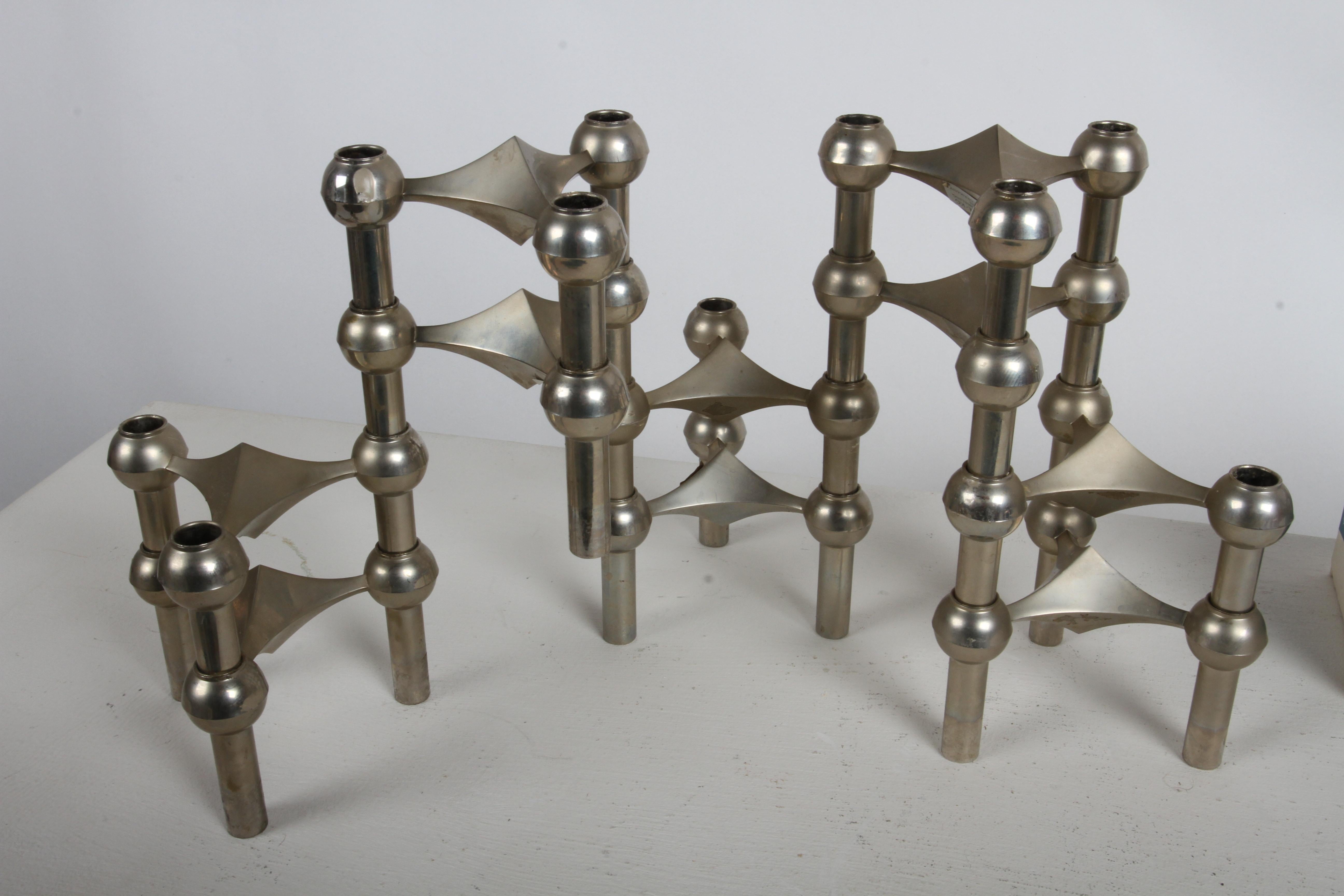 1960s Sculptural - Stackable Candle Holders Stoffi & Nagel for BMF Nagel Germany In condizioni buone in vendita a St. Louis, MO