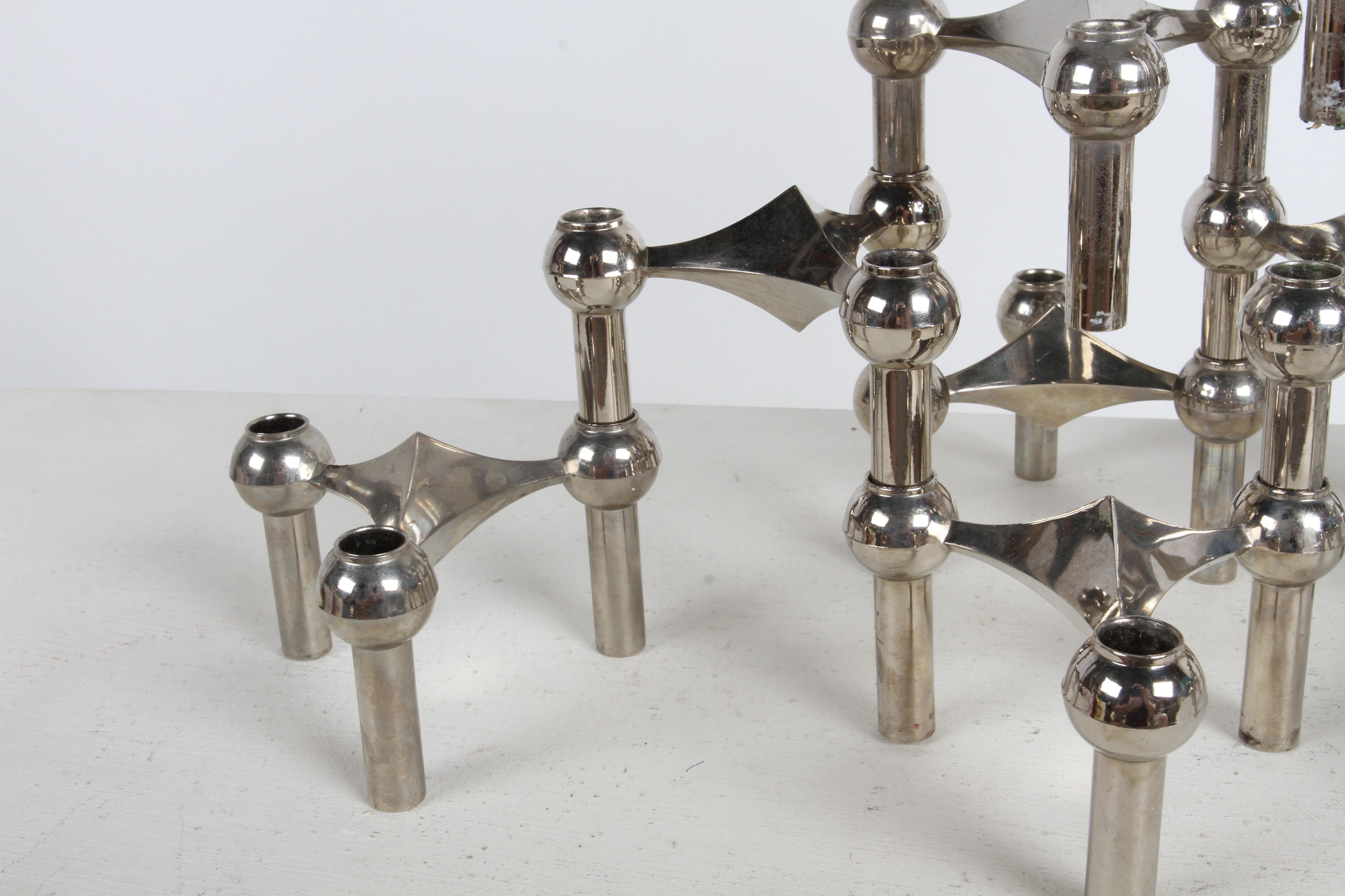 Metal 1960s Sculptural - Stackable Candle Holders Stoffi & Nagel for BMF Nagel Germany