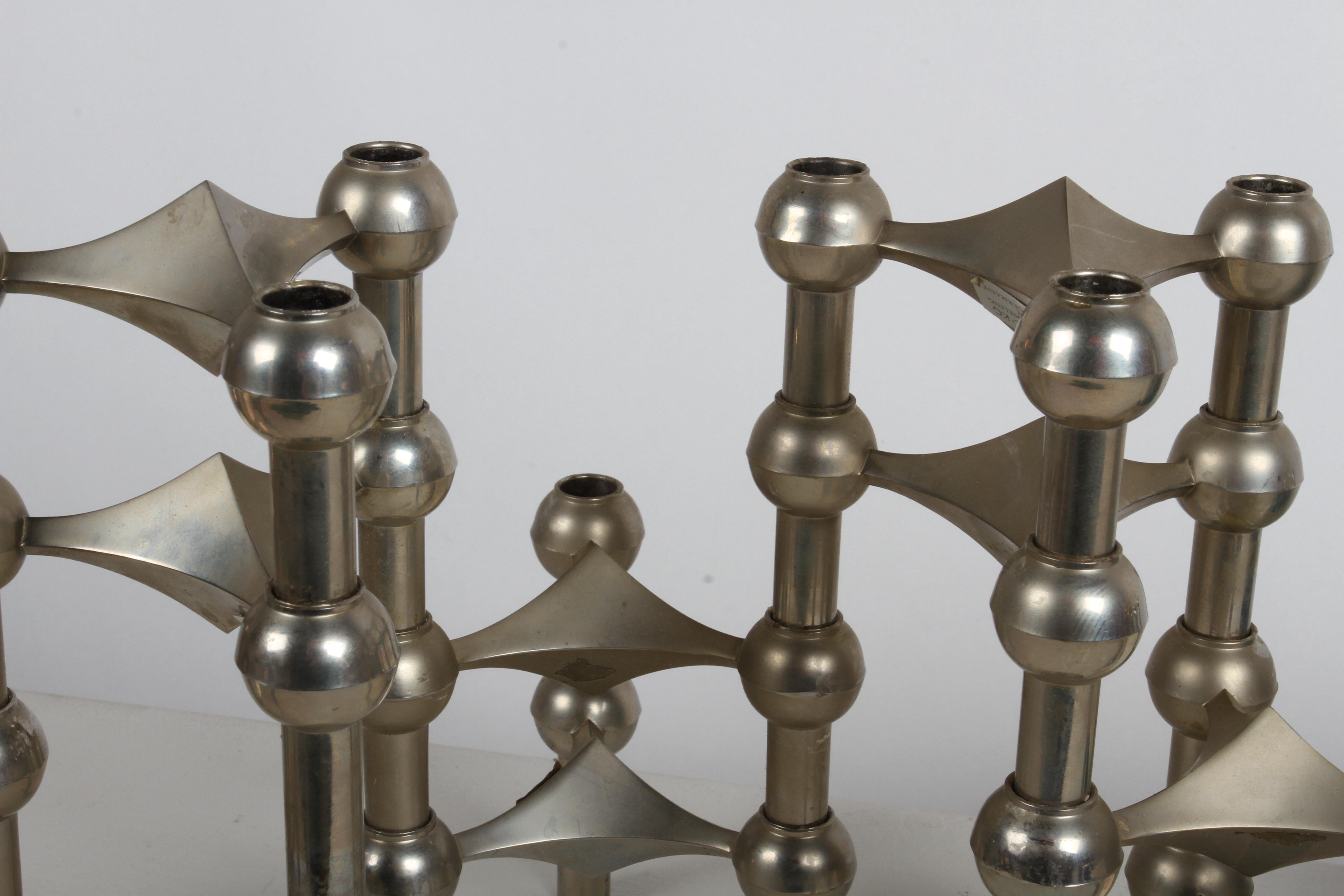 Metà XX secolo 1960s Sculptural - Stackable Candle Holders Stoffi & Nagel for BMF Nagel Germany in vendita
