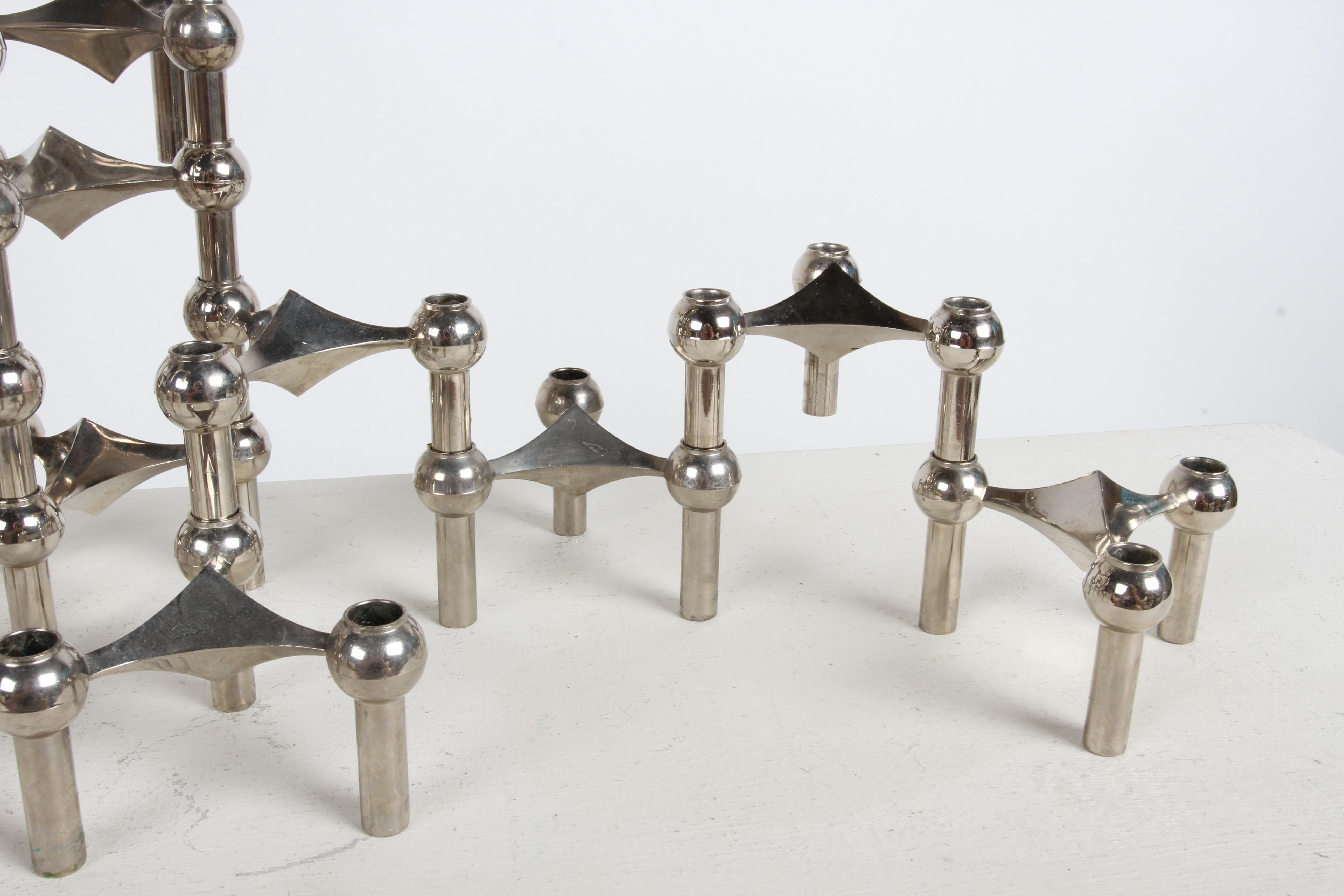 1960s Sculptural - Stackable Candle Holders Stoffi & Nagel for BMF Nagel Germany 1