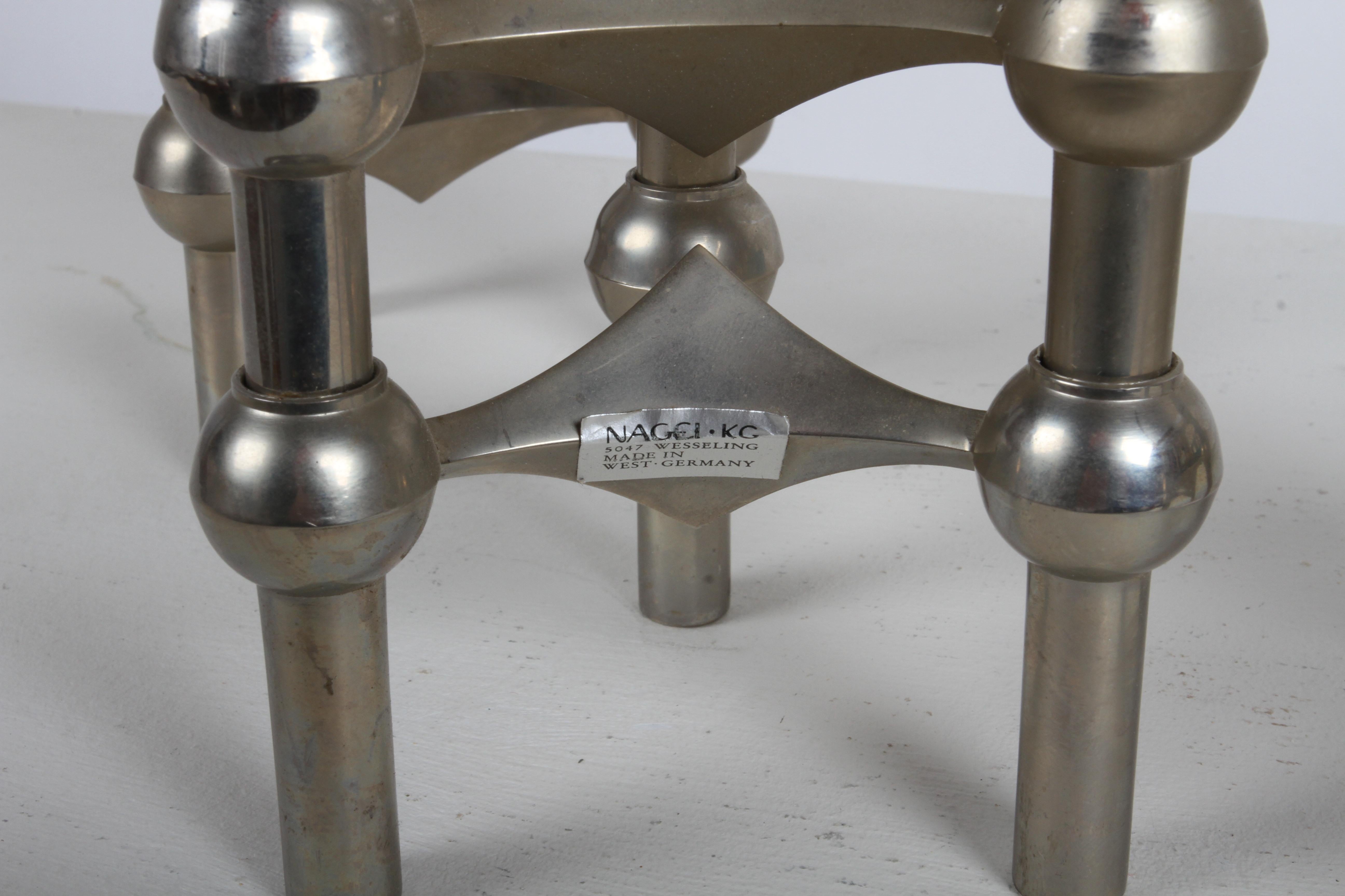 Metallo 1960s Sculptural - Stackable Candle Holders Stoffi & Nagel for BMF Nagel Germany in vendita