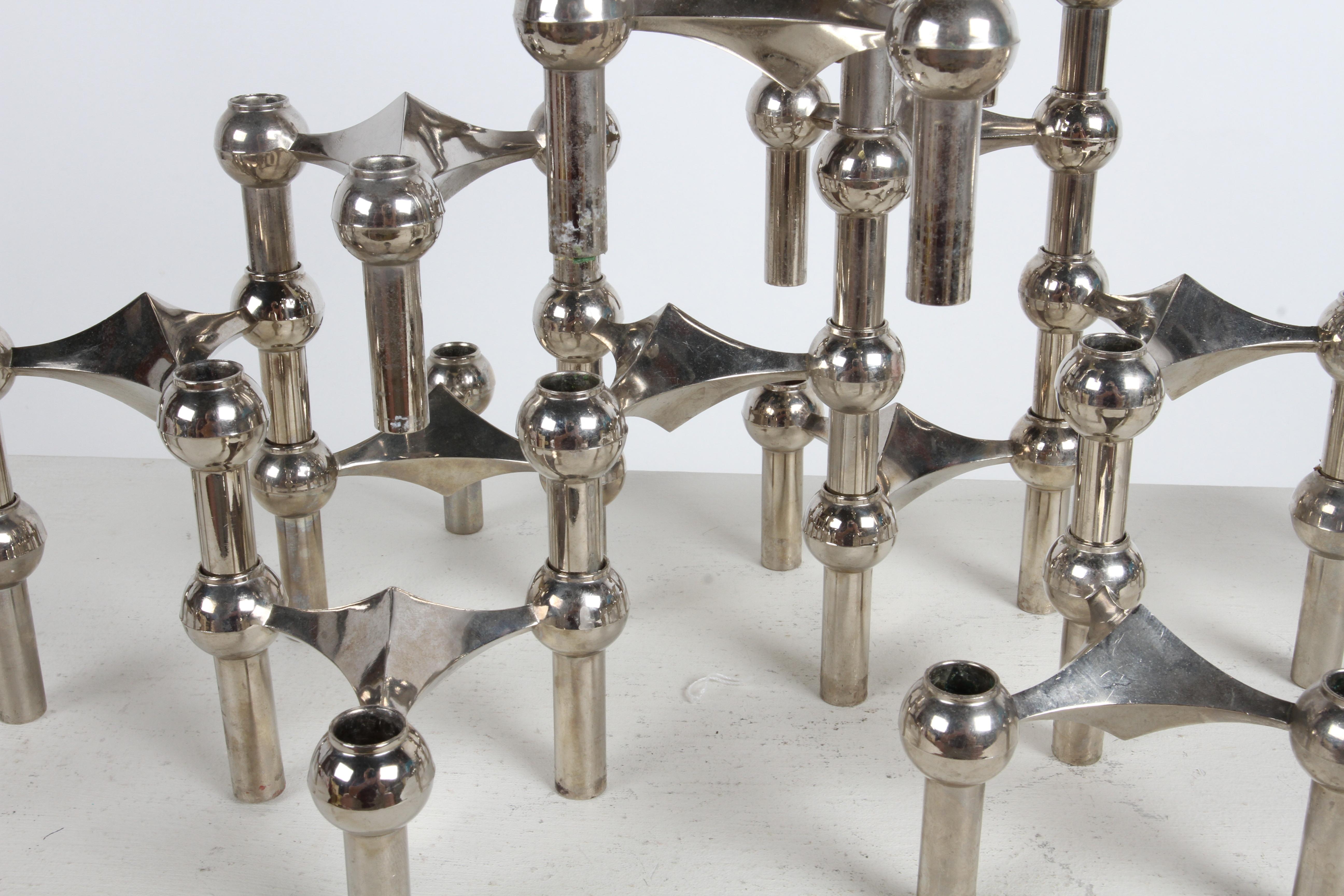 1960s Sculptural - Stackable Candle Holders Stoffi & Nagel for BMF Nagel Germany 2
