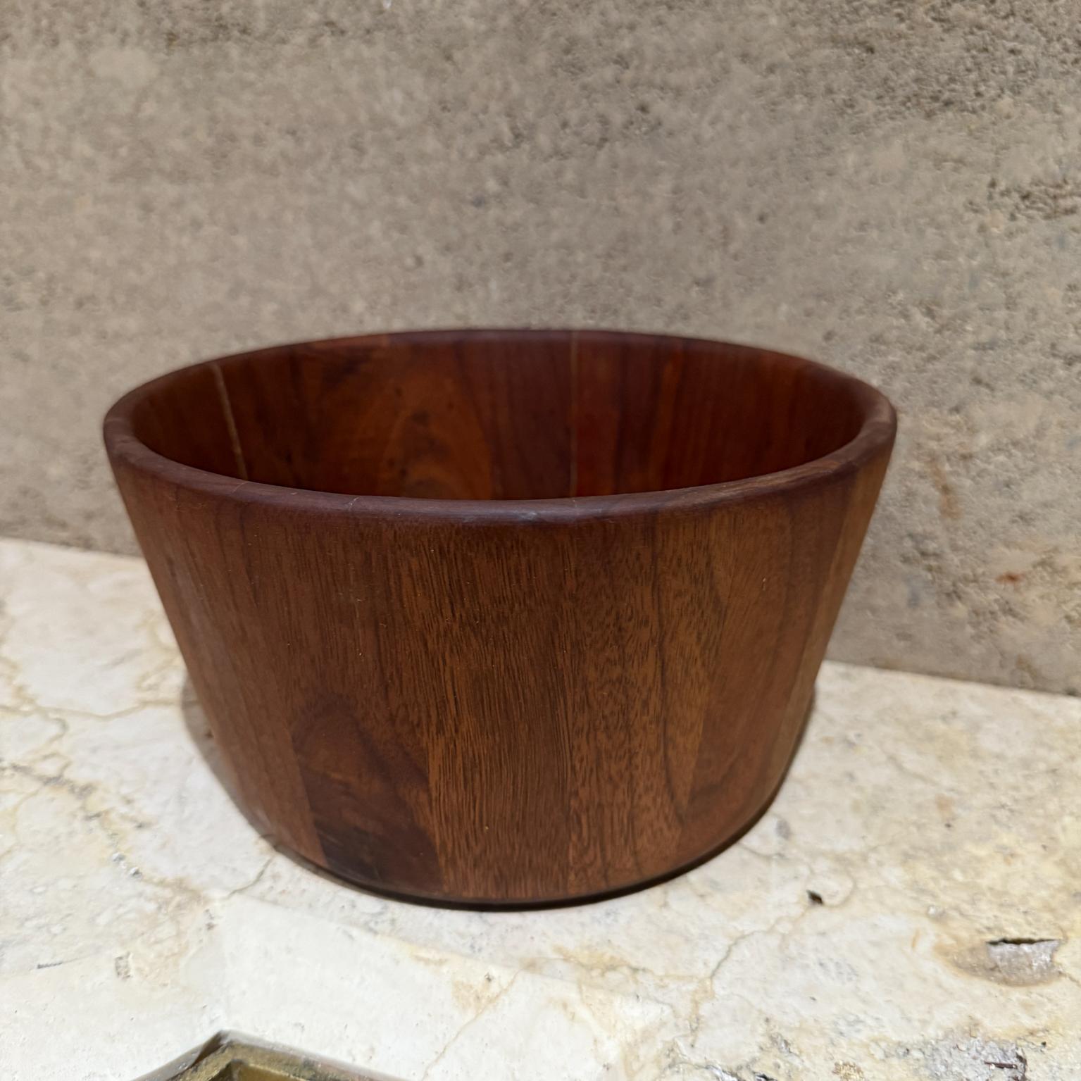 1960s Sculptural Staved Solid Walnut Wood Bowl For Sale 4