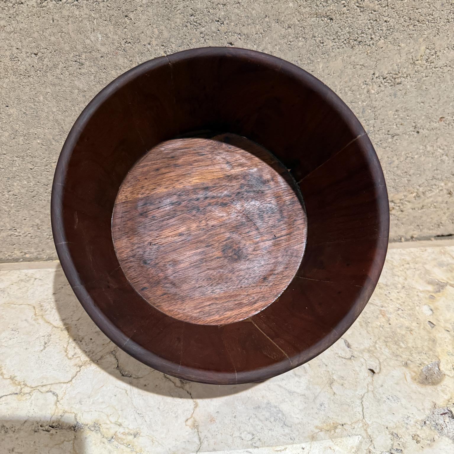 1960s Sculptural Staved Solid Walnut Wood Bowl For Sale 12
