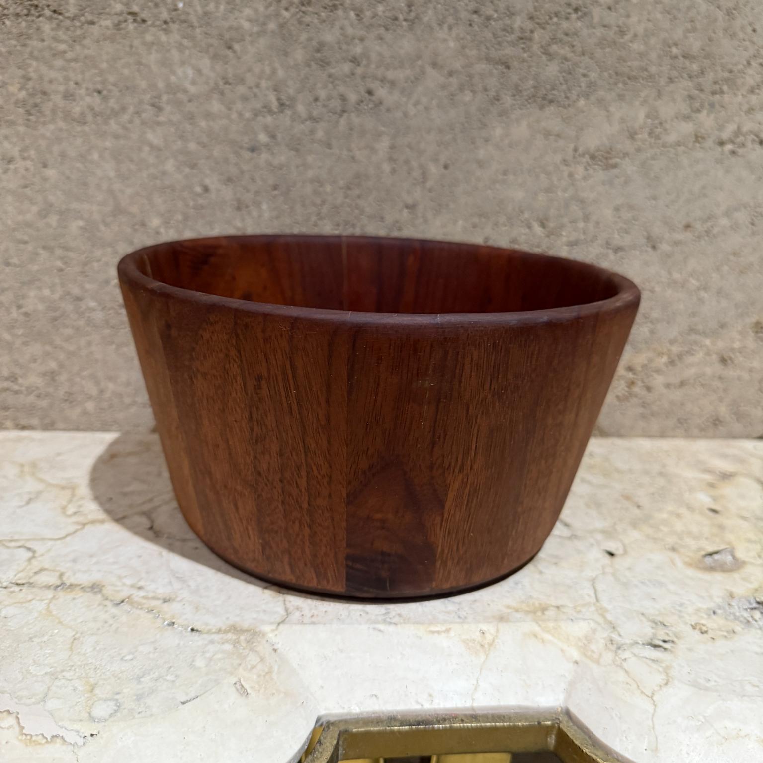 1960s Sculptural Staved Solid Walnut Wood Bowl For Sale 3
