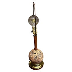 1960s Sculptural Table Desk Lamp Cork and Walnut Laurel Lamp Co