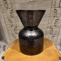 1960s Sculptural Tapered Planter Speckled Brown