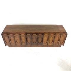 1960s Sculptural Walnut Brutalist Credenza, Dresser, or Buffet- Paul Evans Style