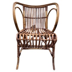 1960s Sculptural Wicker Lounge Chair Robert Wengler Denmark