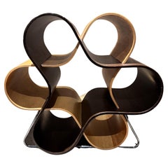 1960s Sculptural Wine Rack Bentwood Walnut & Birch