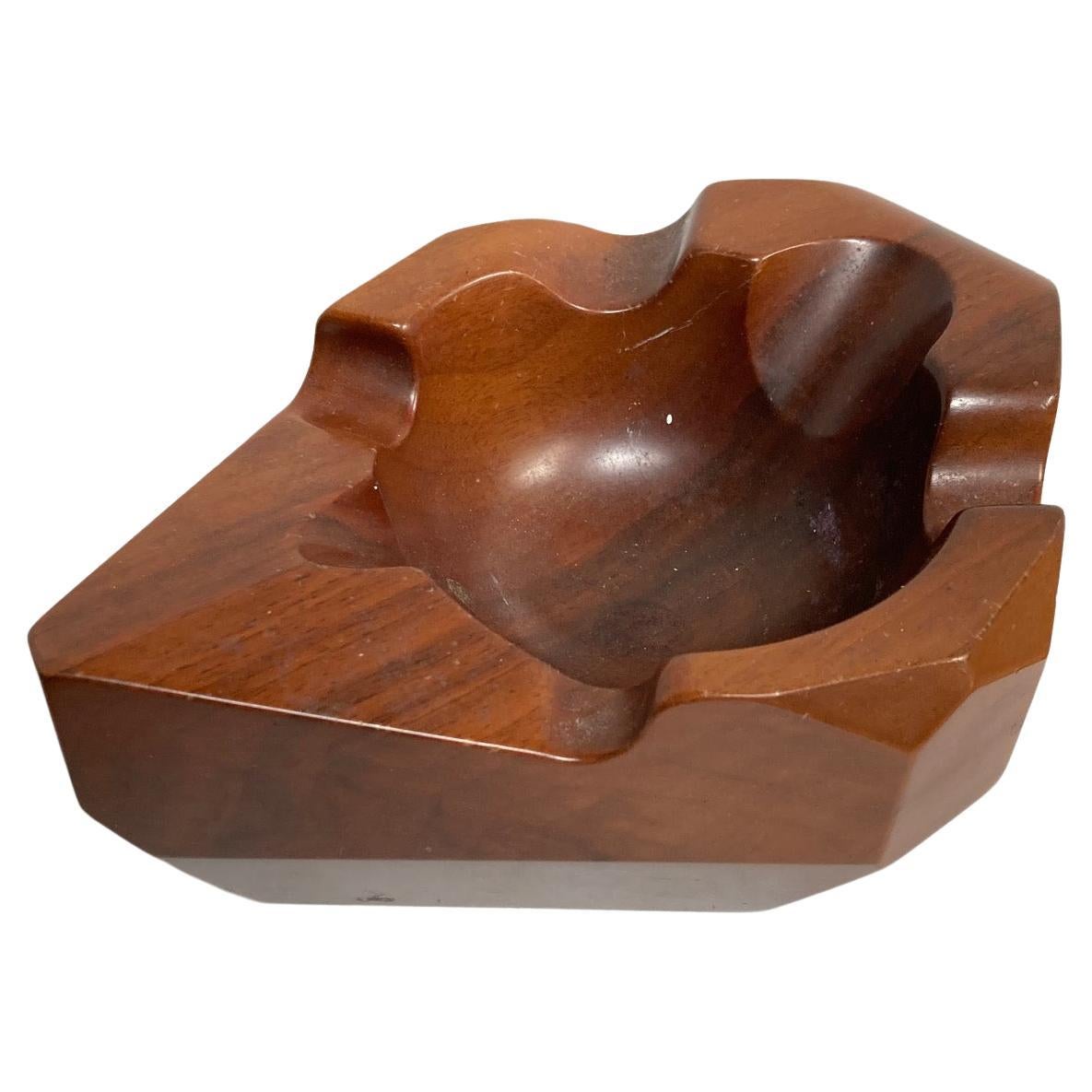 1960s Sculptural wood Ashtray by Dunhill