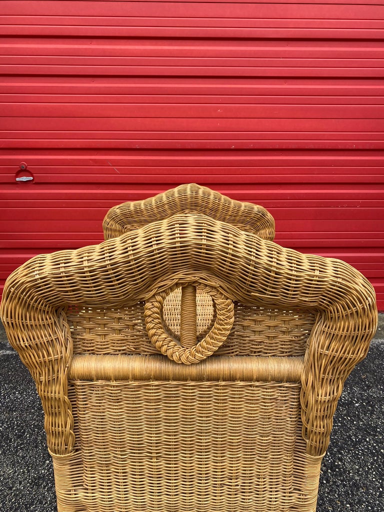 1960s Sculptural Woven Rattan Bar Tea Cart For Sale at 1stDibs