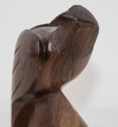 1960s Sculpture of an American Eagle Hand Carved in Seri Ironwood