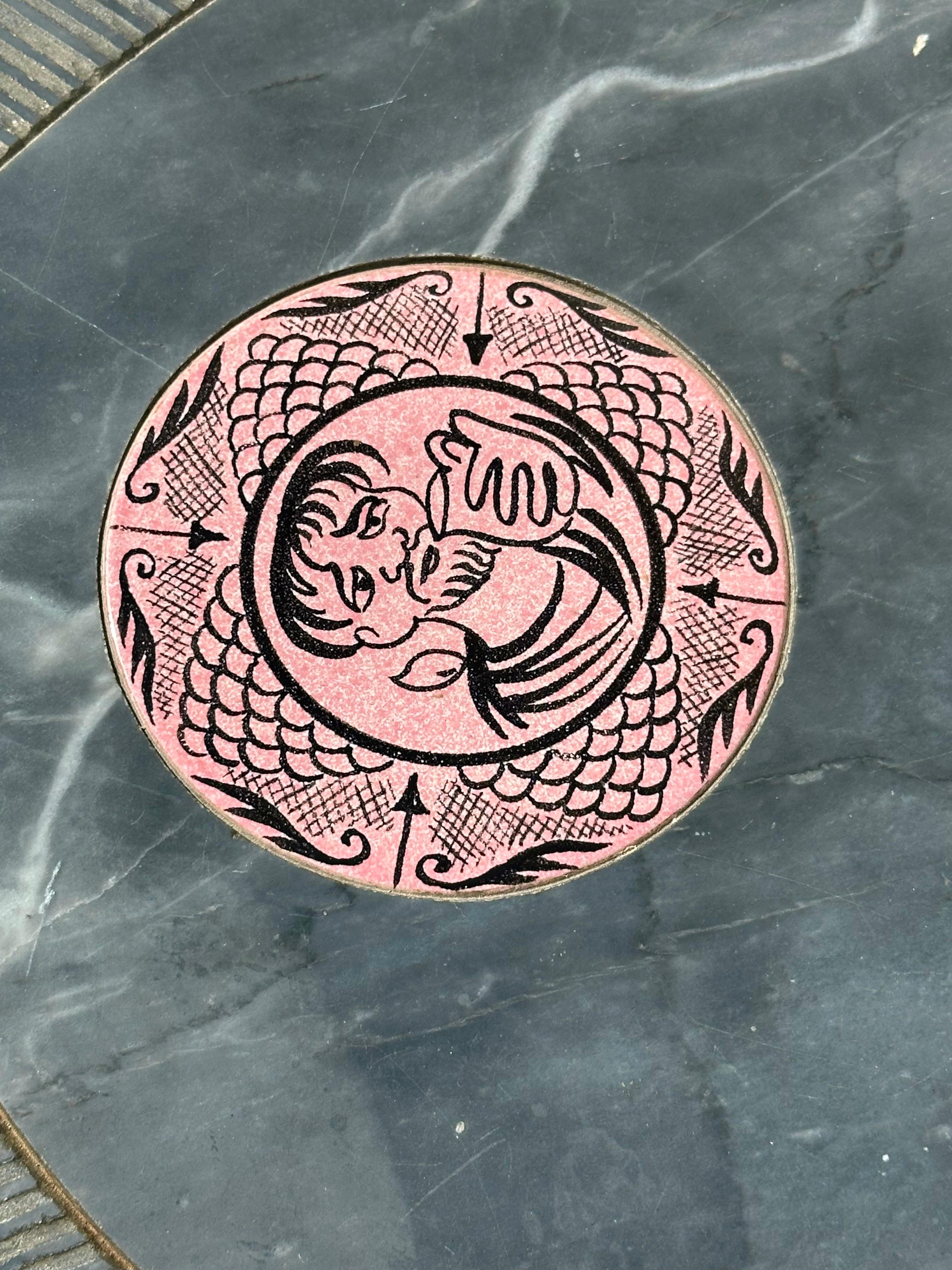 Table basse sculpturale lotus Bartolucci Arts Lotus des années 1960, peinte et gravée en vente 8