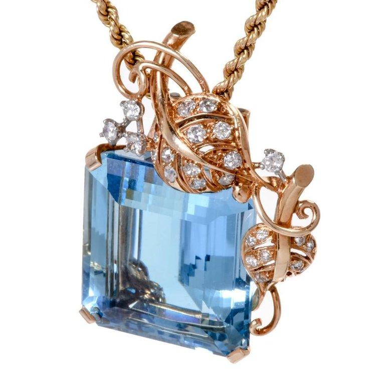 1960er Jahre Seaman Schepps GIA Aquamarin Diamant 18 Karat Gold Brosche Anstecknadel im Zustand „Hervorragend“ im Angebot in Miami, FL