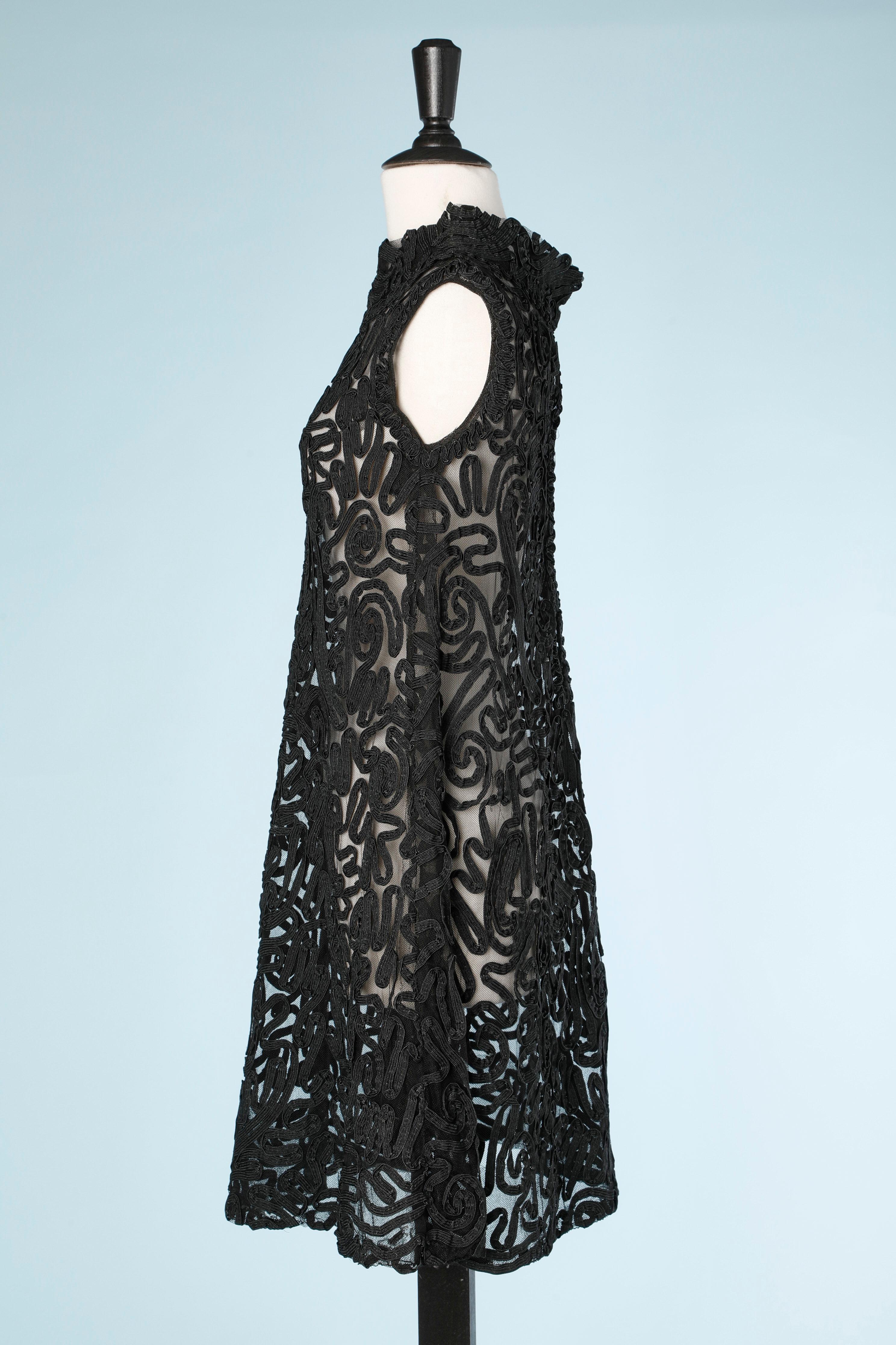Women's 1960's See-through black embroidered Yves Saint Laurent Rive Gauche 