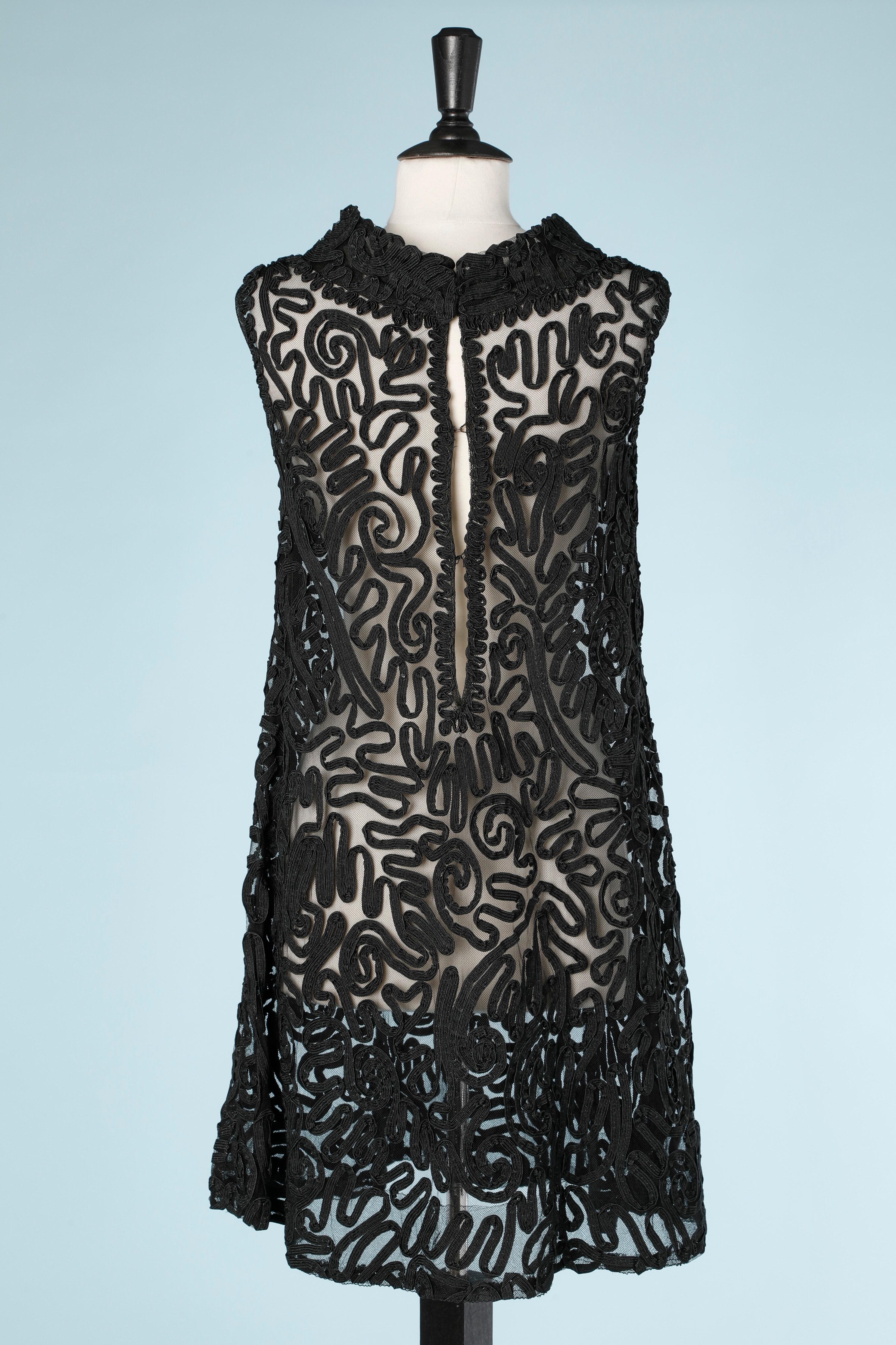 1960's See-through black embroidered Yves Saint Laurent Rive Gauche  1