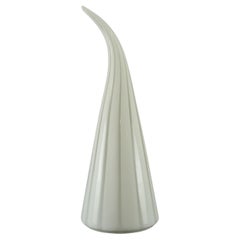 Retro 1960s Seguso Milky White Swirl Murano Glass Table Lamp