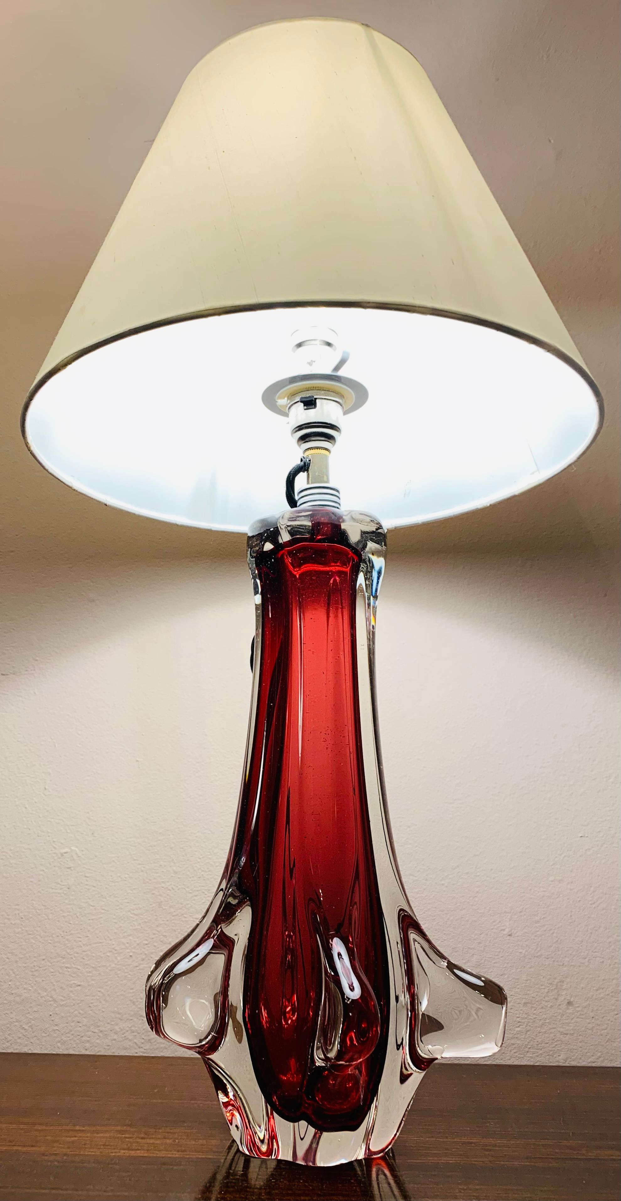 red glass lamps