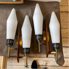 1960s Set of Two Mid-Century Modern Huge Wall Sconces in the Style of Arredoluce