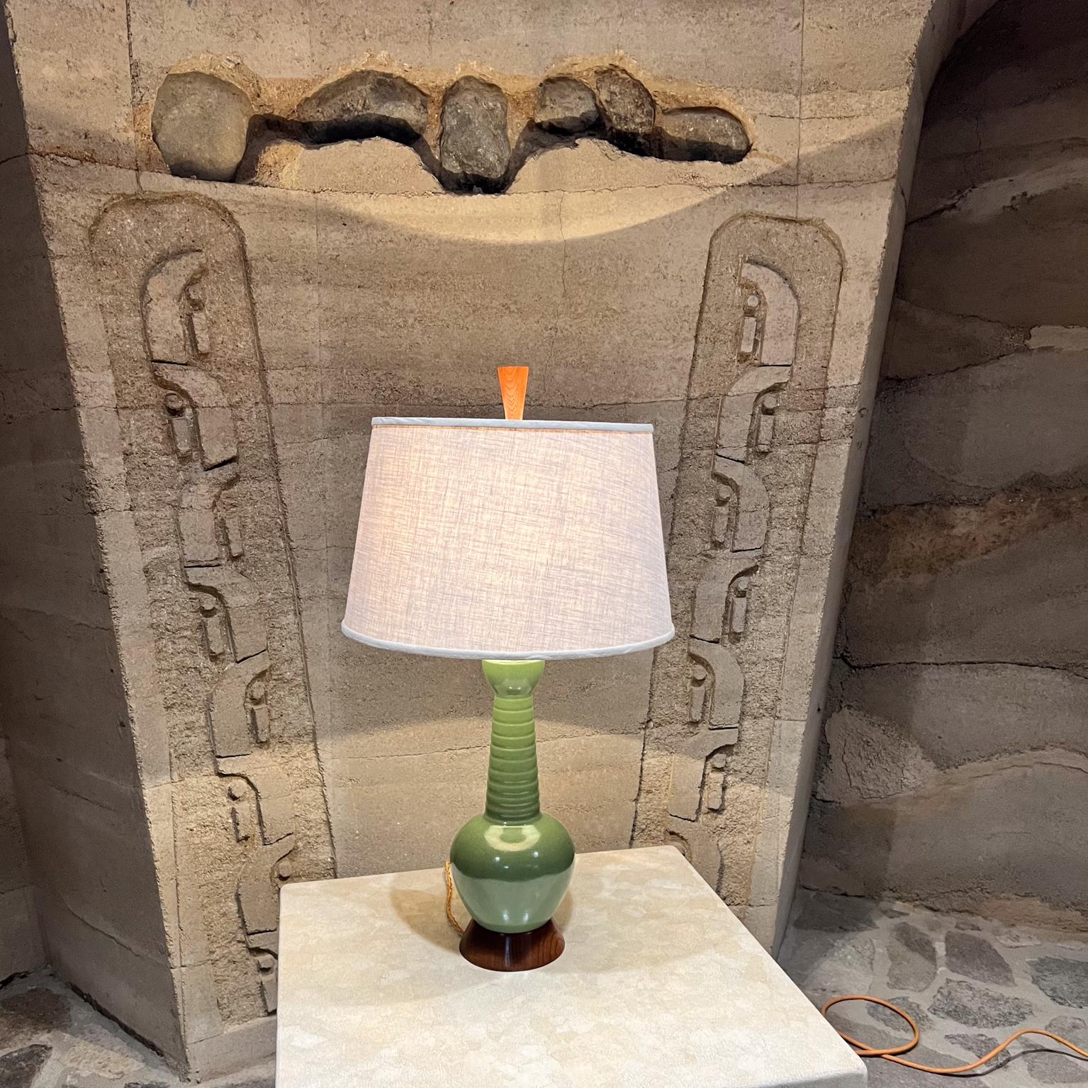 1960s Sensational Modern Green Table Lamp Pair Ceramic 1