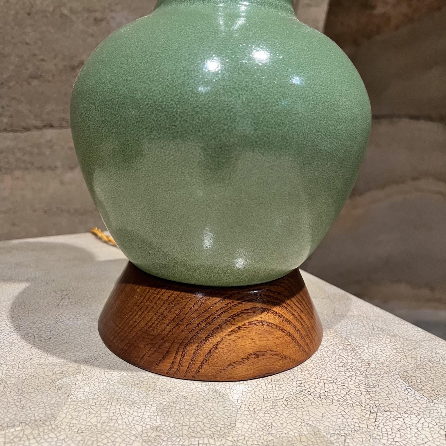 1960s Sensational Modern Green Table Lamp Pair Ceramic 3