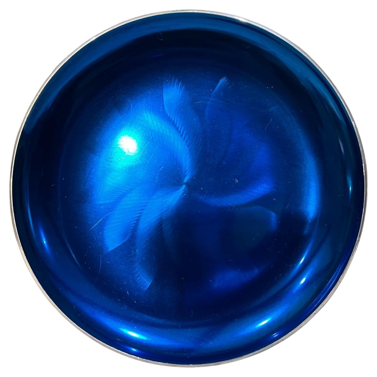 1960 Sensacional Placa Escandinava Azul Esmalte sobre Aluminio Noruega