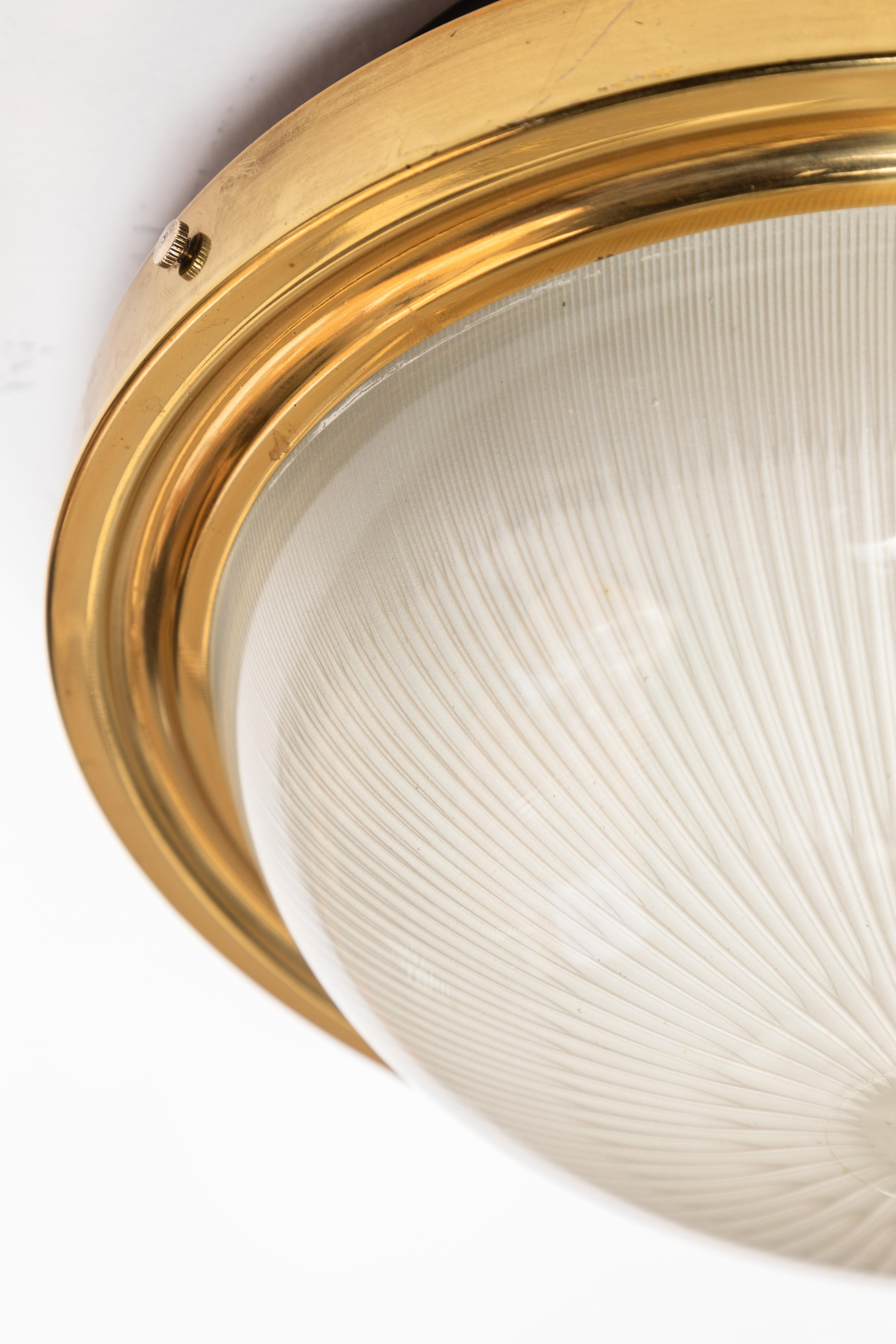 1960s Sergio Mazza Brass and Glass Wall or Ceiling Light for Artemide In Good Condition In Glendale, CA